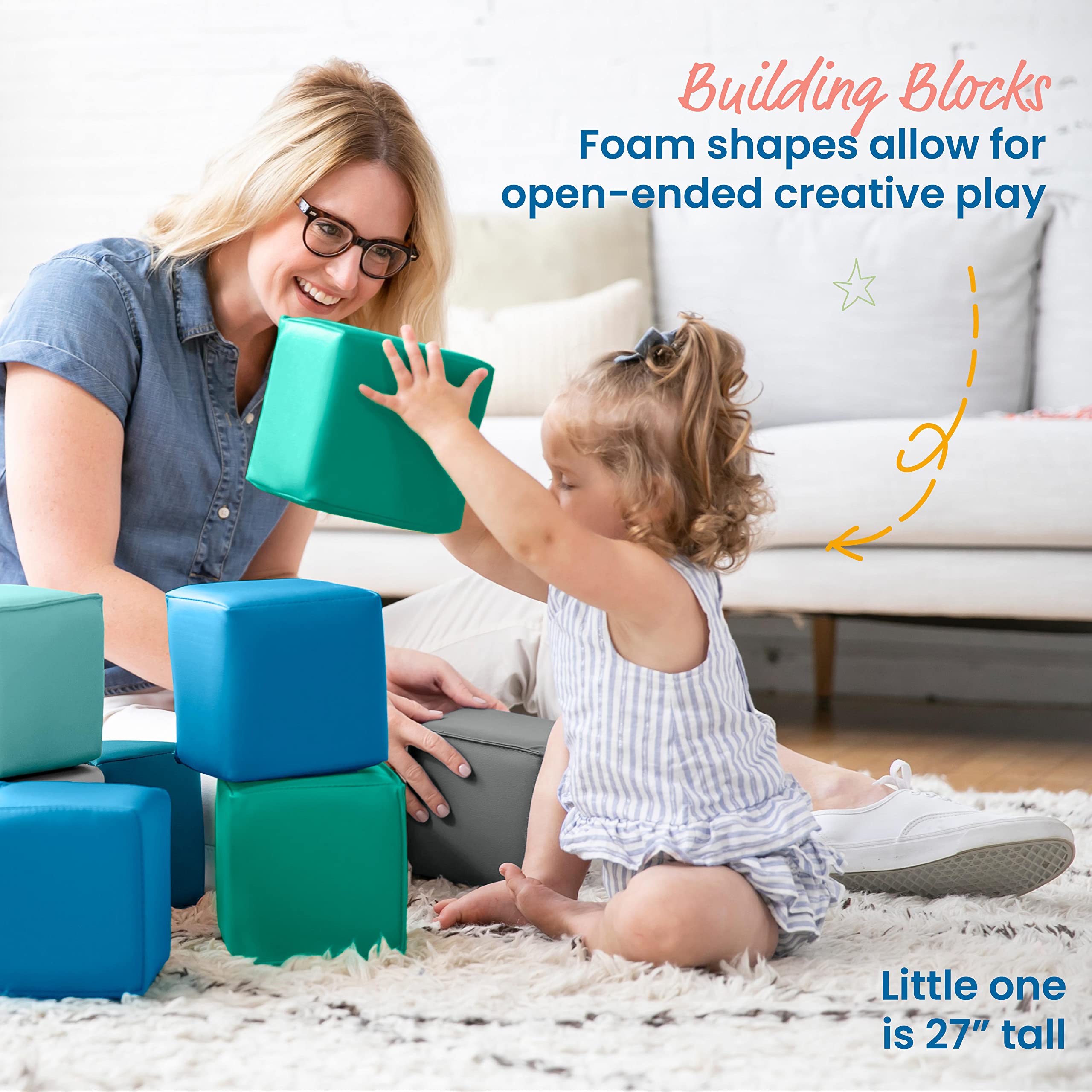 Foto 4 pulgar | Building Blocks Ecr4kids Softzone Patchwork Para Niños Pequeños, 12 Piezas - Venta Internacional.