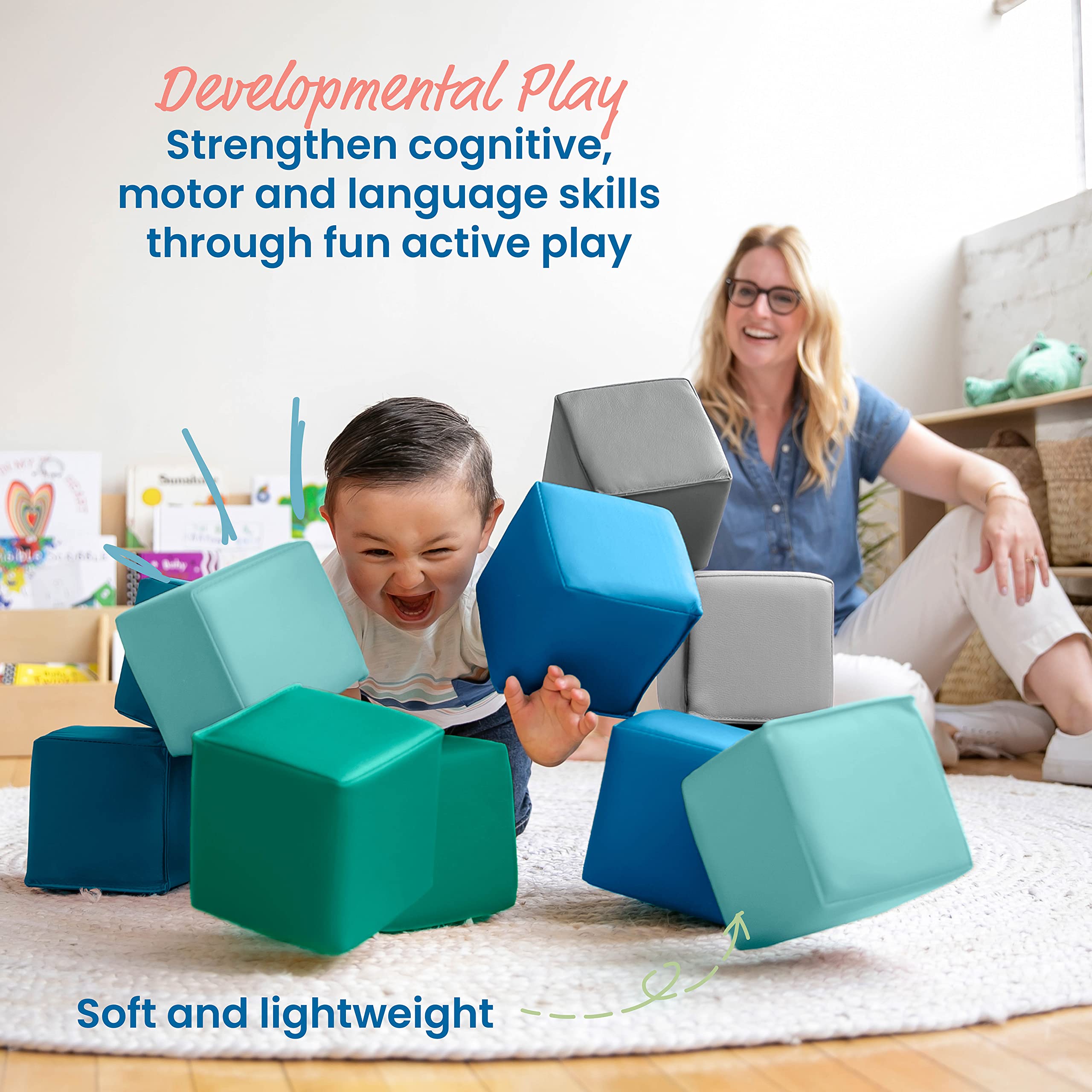 Foto 5 pulgar | Building Blocks Ecr4kids Softzone Patchwork Para Niños Pequeños, 12 Piezas - Venta Internacional.