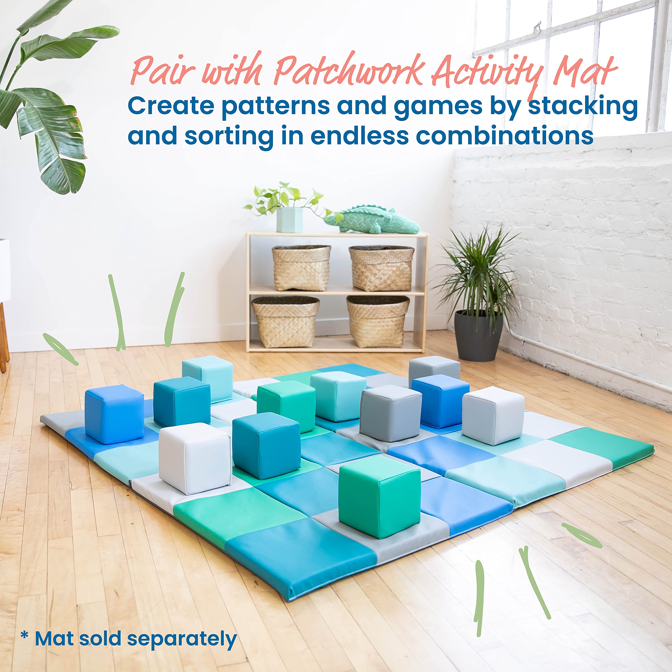 Foto 6 pulgar | Building Blocks Ecr4kids Softzone Patchwork Para Niños Pequeños, 12 Piezas - Venta Internacional.
