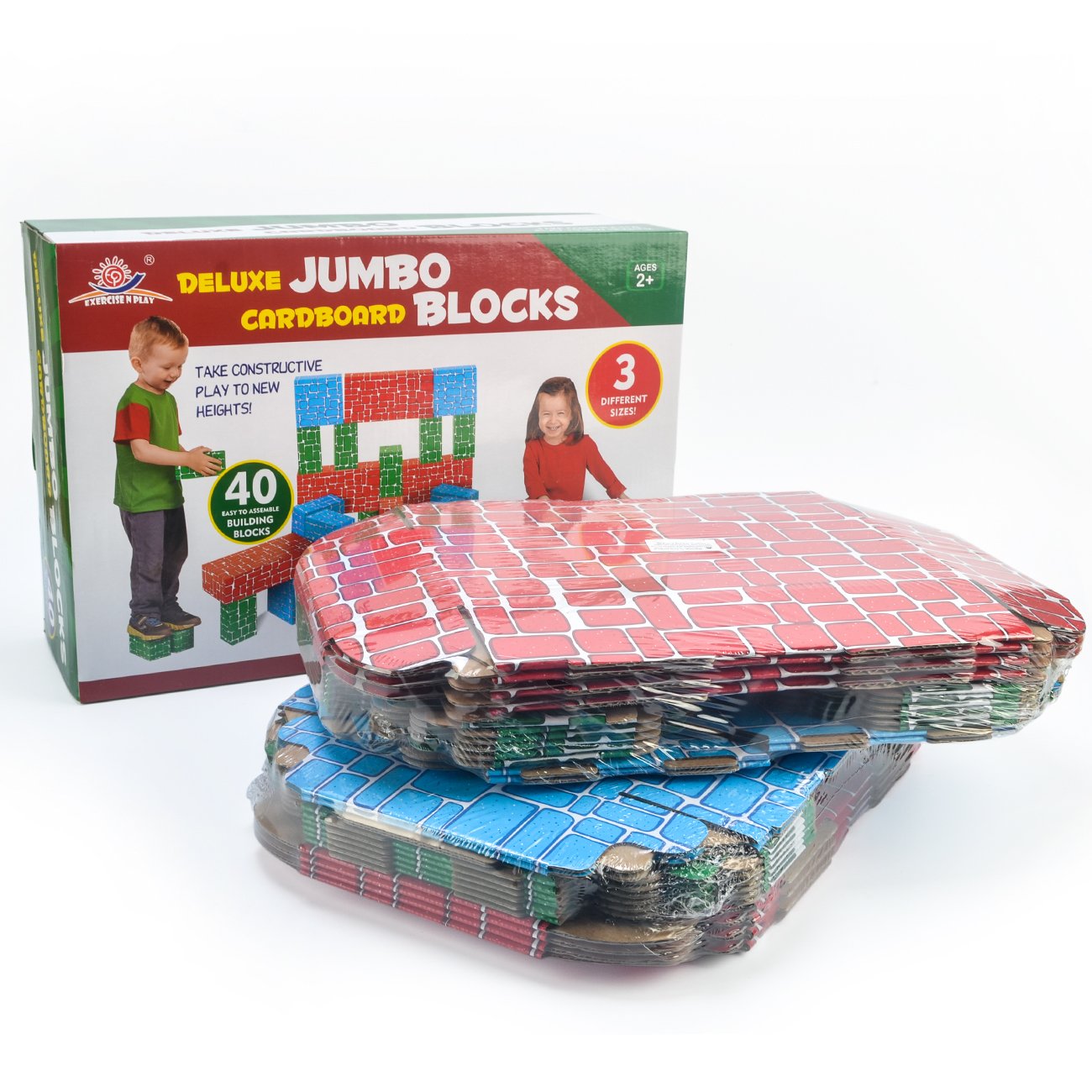 Foto 5 | Bloque De Construcción De Cartón Exercise N Play Jumbo, 40 Unidades, Para Niños - Venta Internacional.