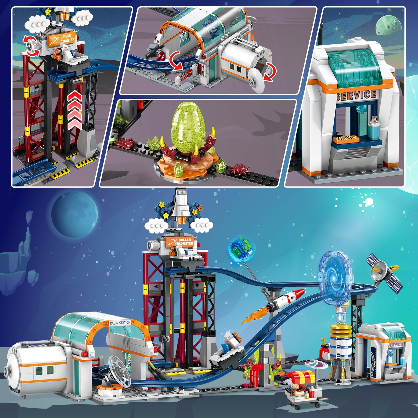Foto 4 pulgar | Montaña Rusa Espacial De Building Toy Hogokids, 926 Unidades, De 6 A 12 Años - Venta Internacional.