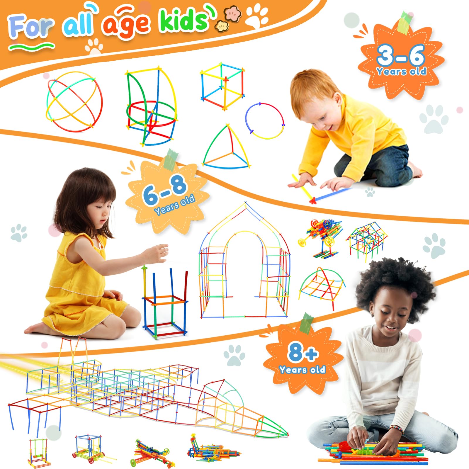 Foto 5 pulgar | Juguetes De Construcción Stem Straw Constructor Toys Giibro, 1200 Piezas - Venta Internacional.