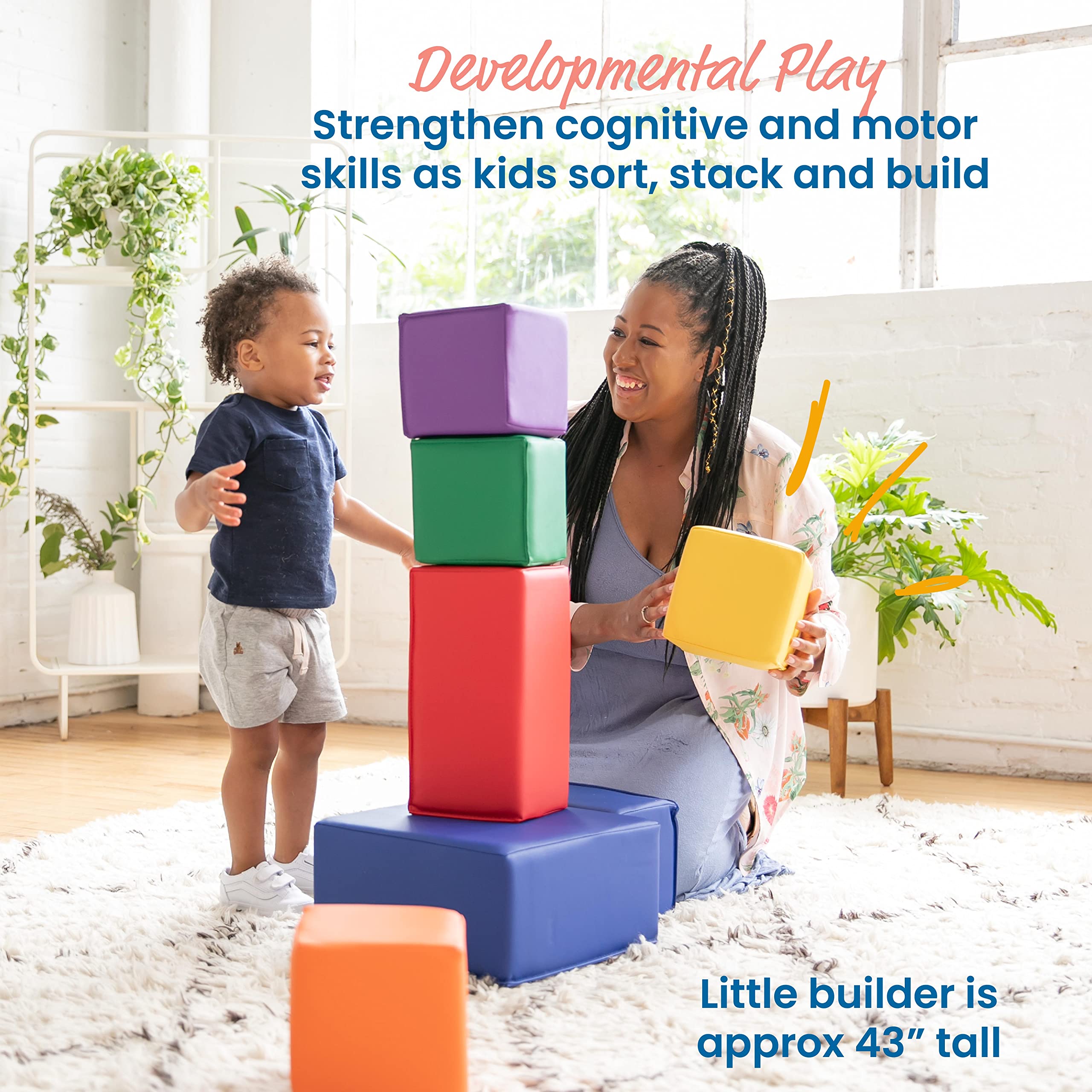 Foto 4 pulgar | Bloques De Construcción De Espuma Ecr4kids Softzone Big, 7 Piezas, Surtidos - Venta Internacional.