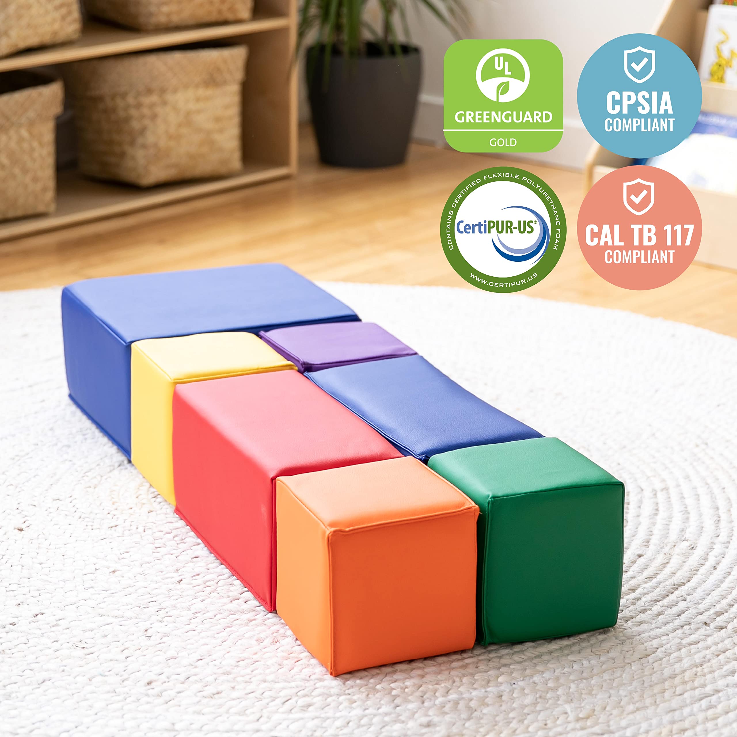 Foto 5 | Bloques De Construcción De Espuma Ecr4kids Softzone Big, 7 Piezas, Surtidos - Venta Internacional.