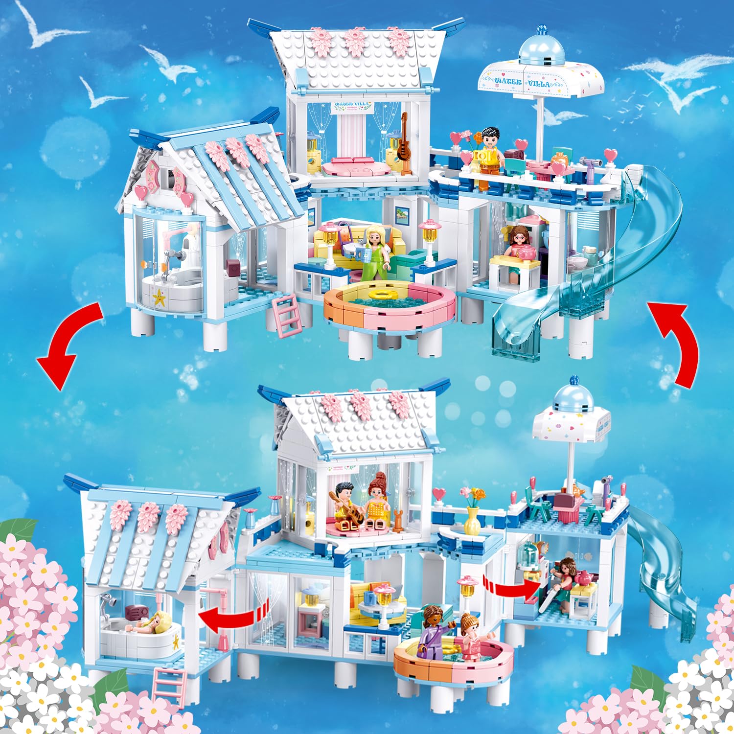 Foto 4 | Set De Construcción Sluban Friends Summer House Con 938 Piezas - Venta Internacional.