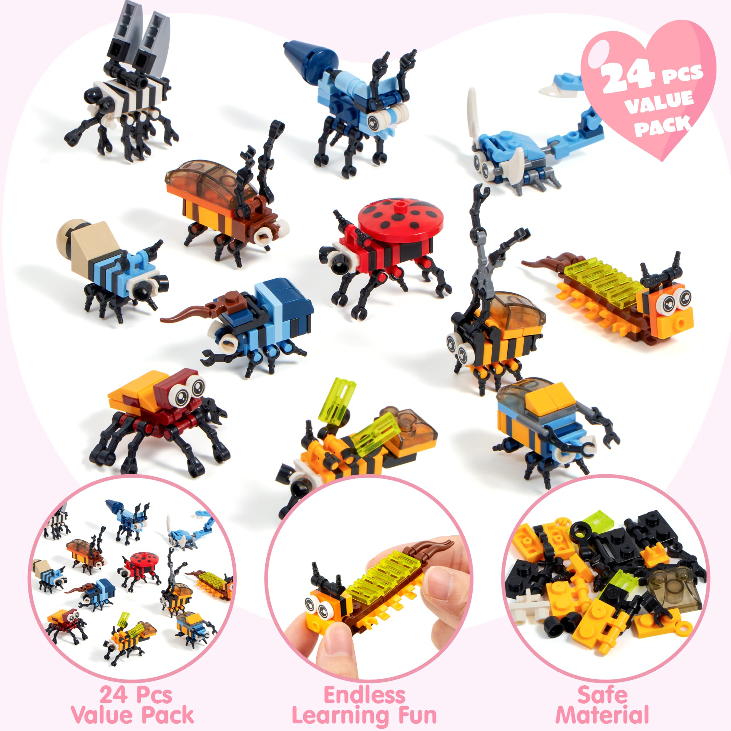 Foto 4 pulgar | Tarjetas De San Valentín Joyin Building Block, 24 Paquetes Para Niños - Venta Internacional.