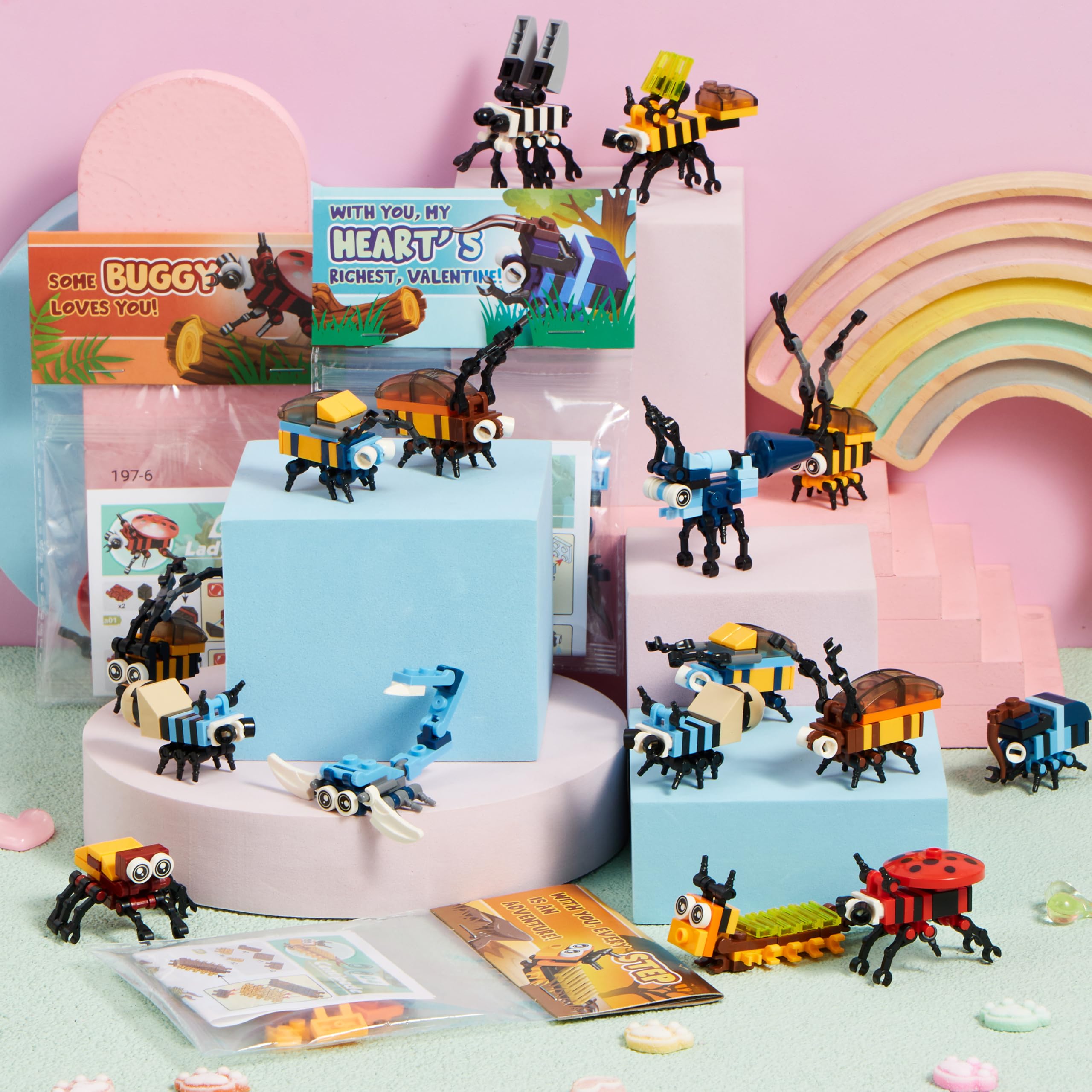 Foto 8 pulgar | Tarjetas De San Valentín Joyin Building Block, 24 Paquetes Para Niños - Venta Internacional.