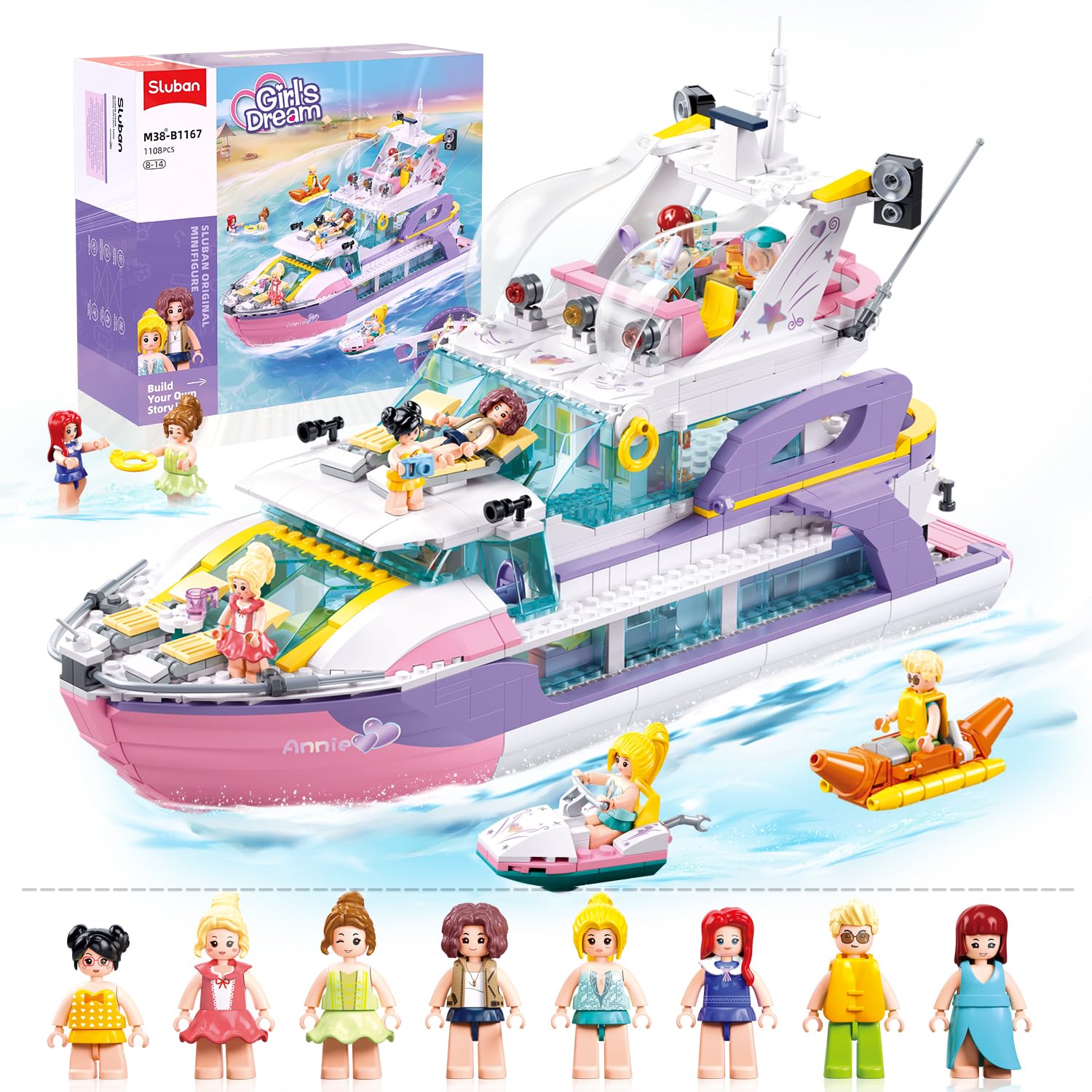 Foto 2 pulgar | Juguete De Construcción Sluban Friends Pink Yacht Girls De 8 A 12 Años Con 8 Minifiguras - Venta Internacional.