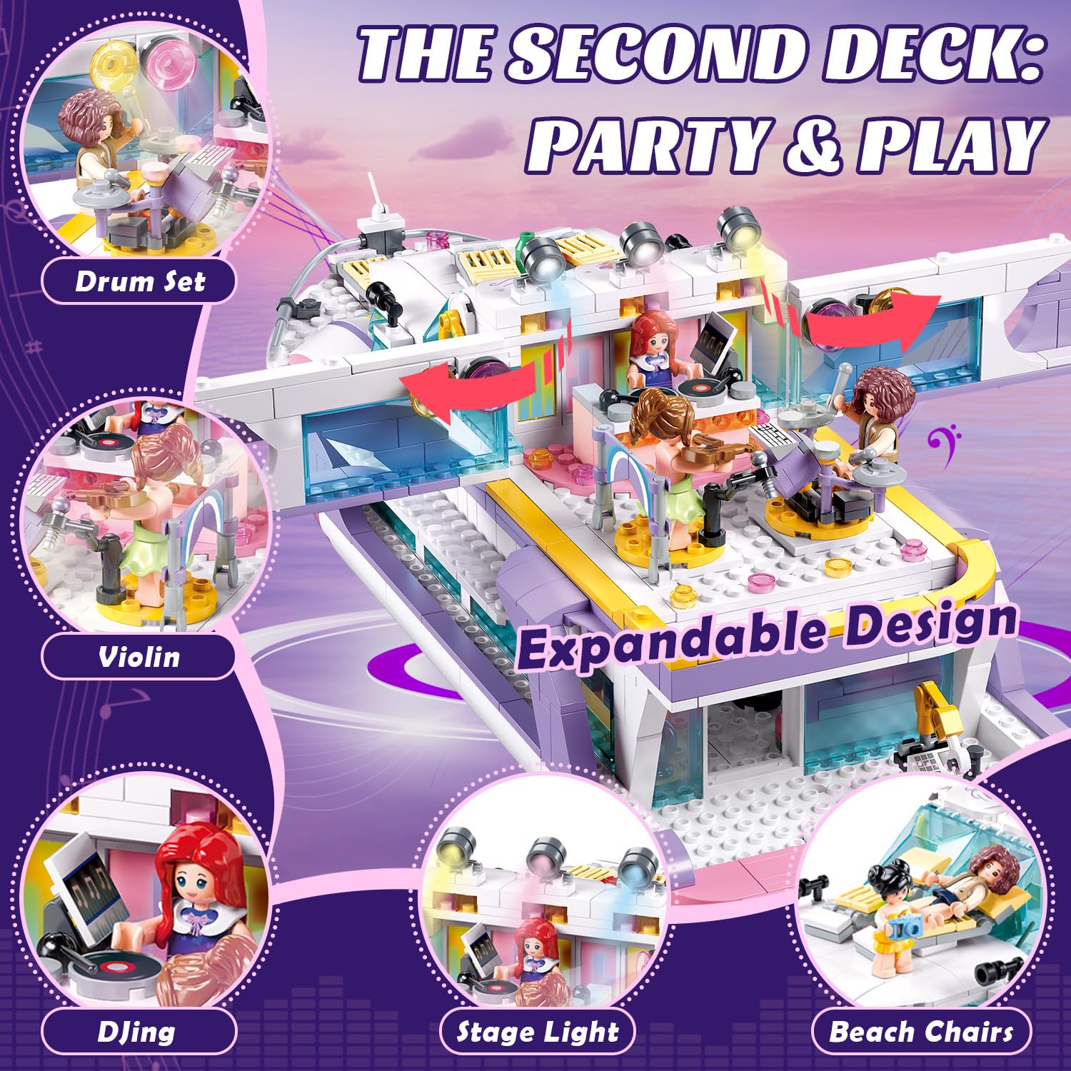Foto 5 pulgar | Juguete De Construcción Sluban Friends Pink Yacht Girls De 8 A 12 Años Con 8 Minifiguras - Venta Internacional.