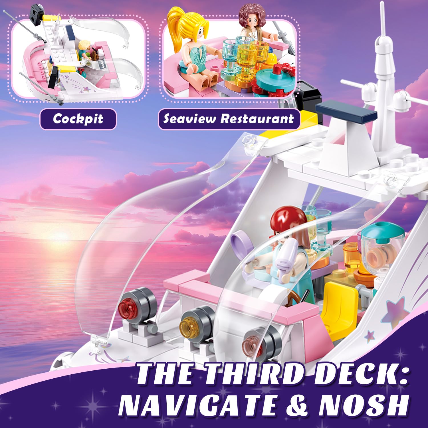 Foto 6 pulgar | Juguete De Construcción Sluban Friends Pink Yacht Girls De 8 A 12 Años Con 8 Minifiguras - Venta Internacional.