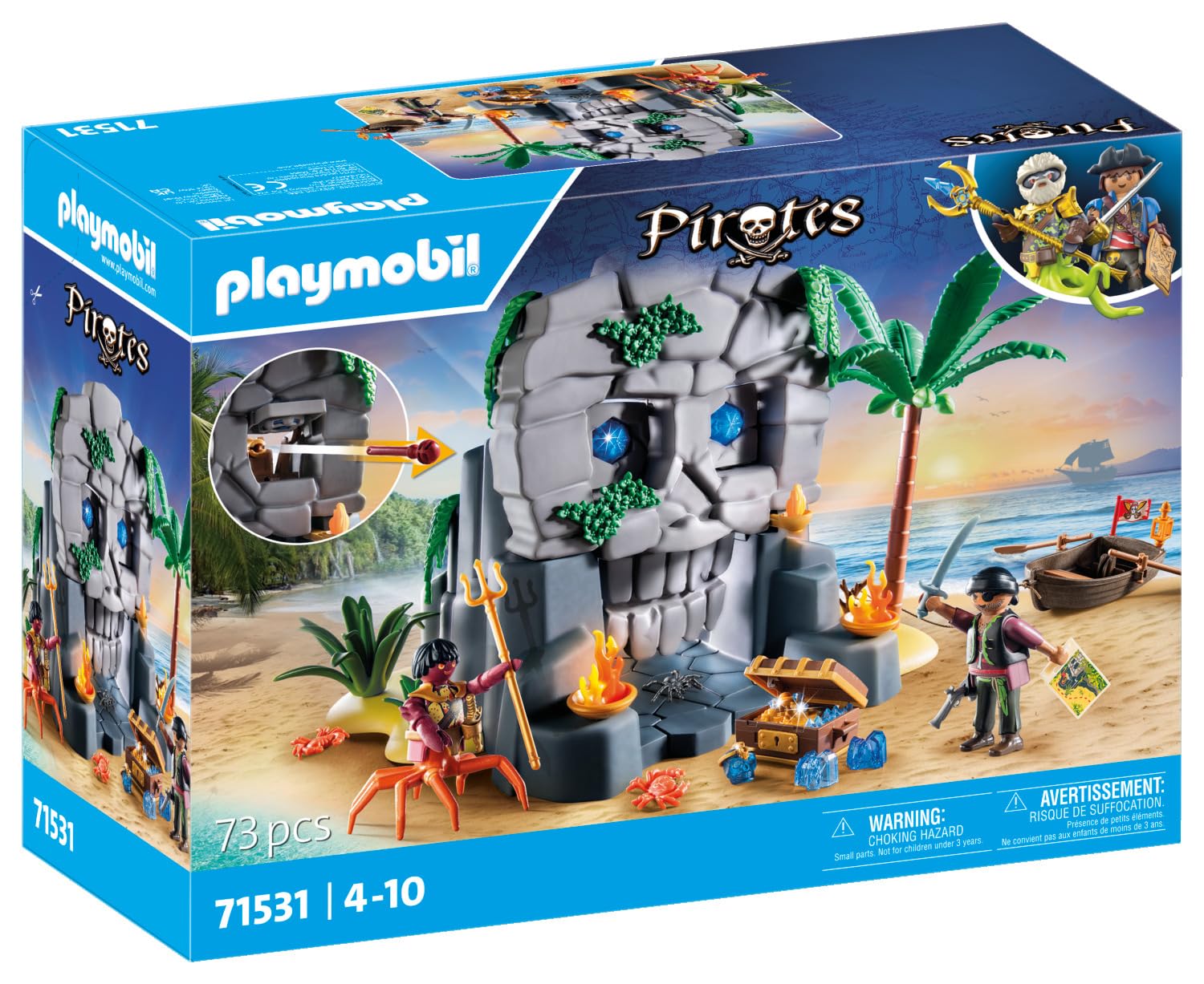 Foto 3 pulgar | Set De Juego Playmobil Pirates Skull Island Con 73 Piezas - Venta Internacional.