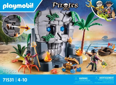 Foto 4 | Set De Juego Playmobil Pirates Skull Island Con 73 Piezas - Venta Internacional.