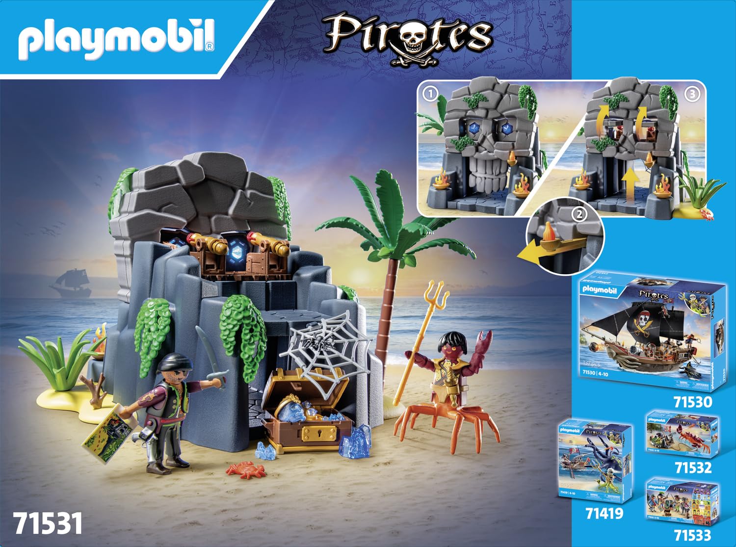 Foto 6 pulgar | Set De Juego Playmobil Pirates Skull Island Con 73 Piezas - Venta Internacional.