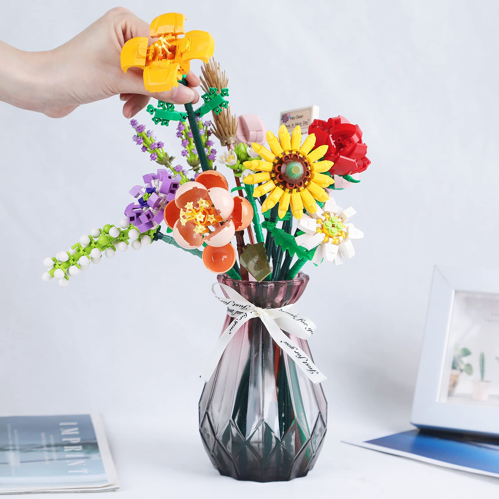 Foto 5 | Set De Construcción Qlt Mini Bricks, Ramo De Flores, 547 Piezas - Venta Internacional.