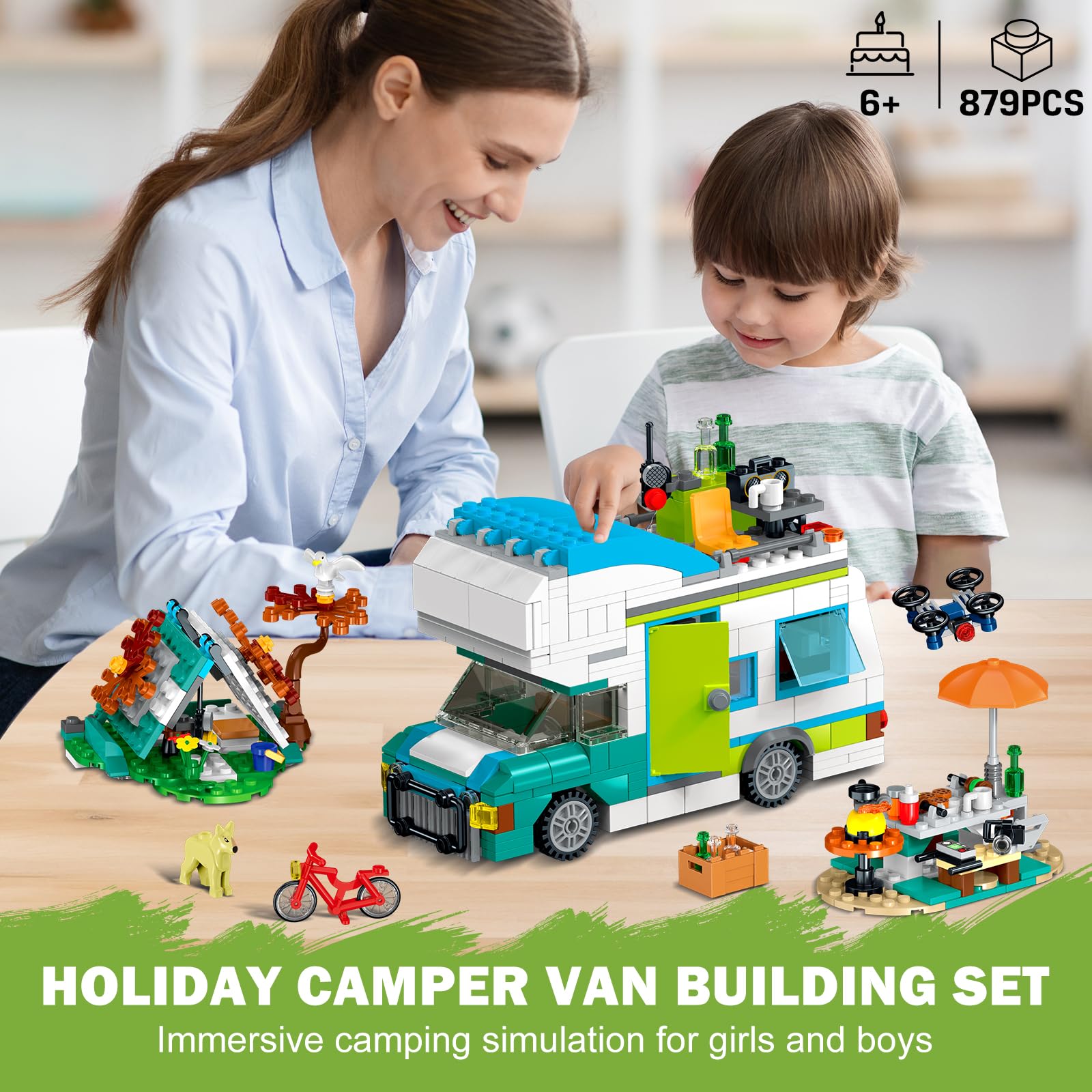 Foto 4 pulgar | Set De Construcción Hogokids City Camper Van Con Luz Led, 879 Piezas, De 6 A 12 Años - Venta Internacional.