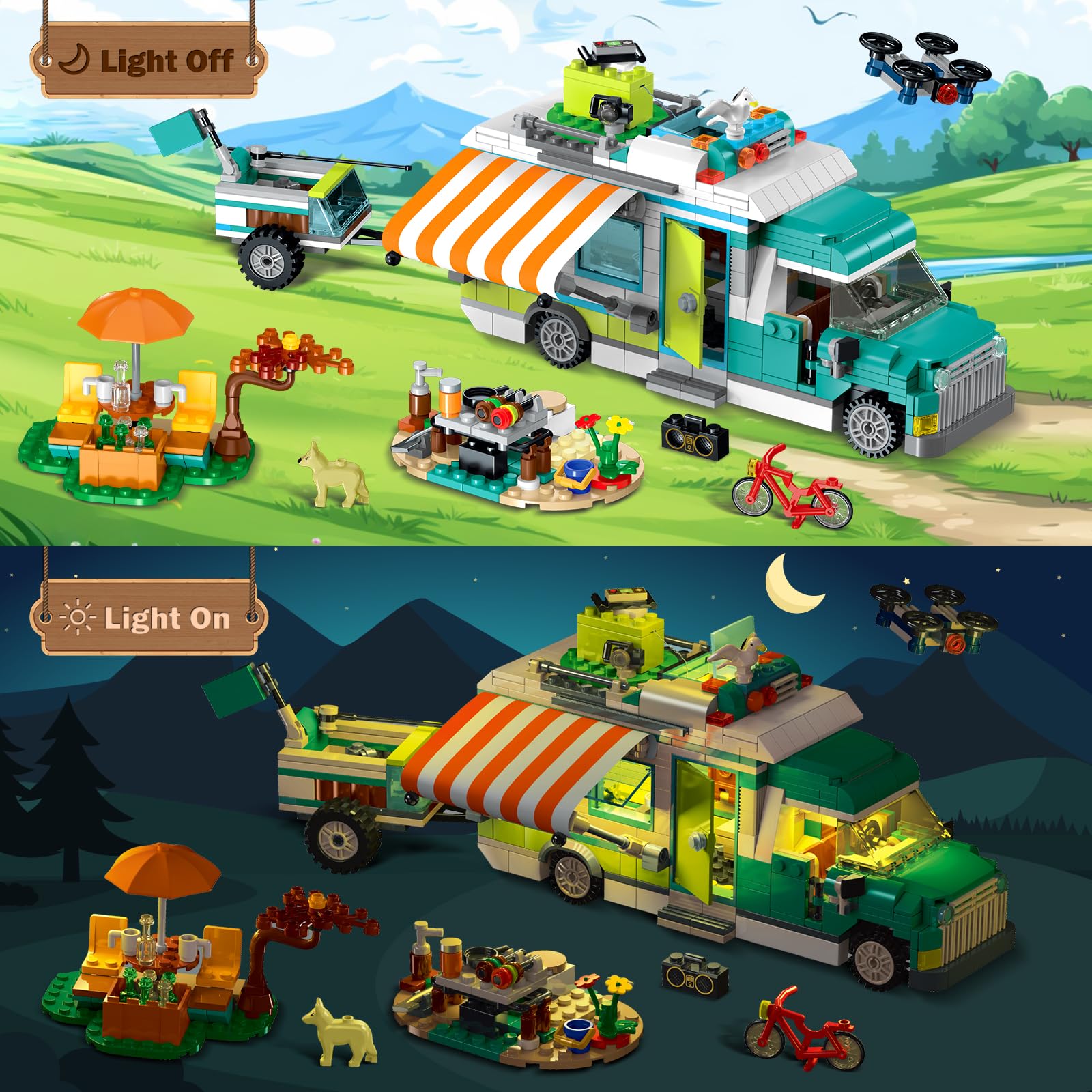 Foto 5 pulgar | Set De Construcción Hogokids City Camper Van Con Luz Led, 879 Piezas, De 6 A 12 Años - Venta Internacional.