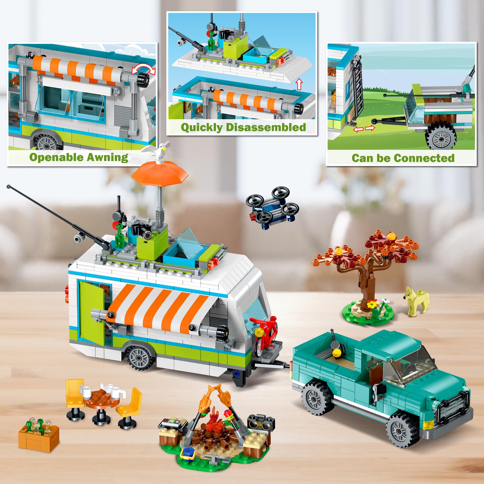 Foto 6 pulgar | Set De Construcción Hogokids City Camper Van Con Luz Led, 879 Piezas, De 6 A 12 Años - Venta Internacional.
