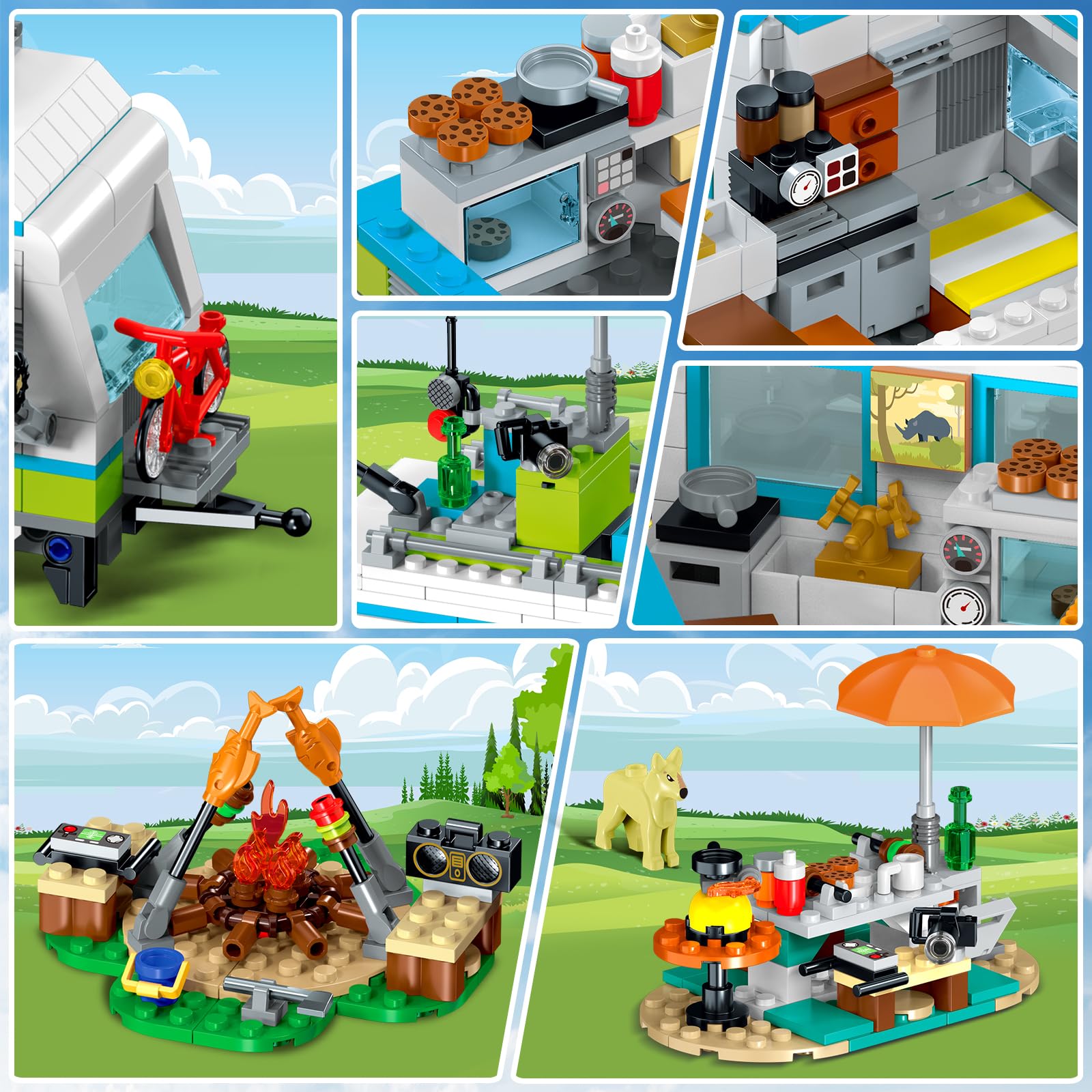 Foto 7 pulgar | Set De Construcción Hogokids City Camper Van Con Luz Led, 879 Piezas, De 6 A 12 Años - Venta Internacional.
