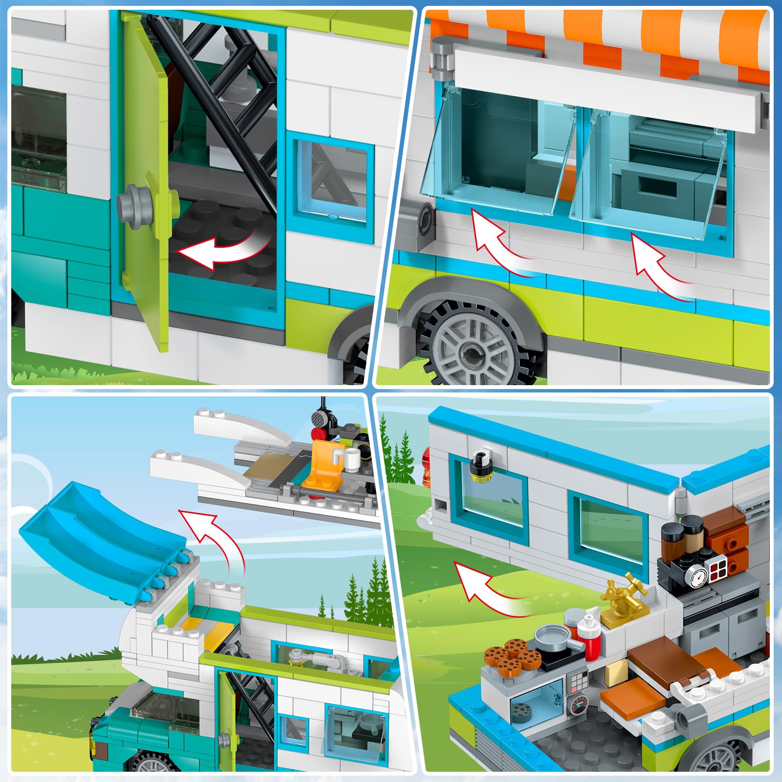 Foto 8 pulgar | Set De Construcción Hogokids City Camper Van Con Luz Led, 879 Piezas, De 6 A 12 Años - Venta Internacional.
