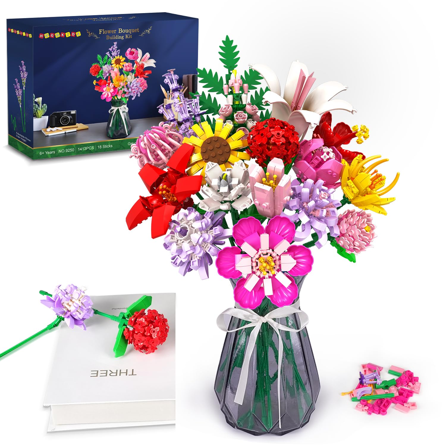 Foto 2 pulgar | Set De Construcción Hogokids Con Ramo De Flores Con 1413 Piezas Para Más De 8 Años - Venta Internacional.