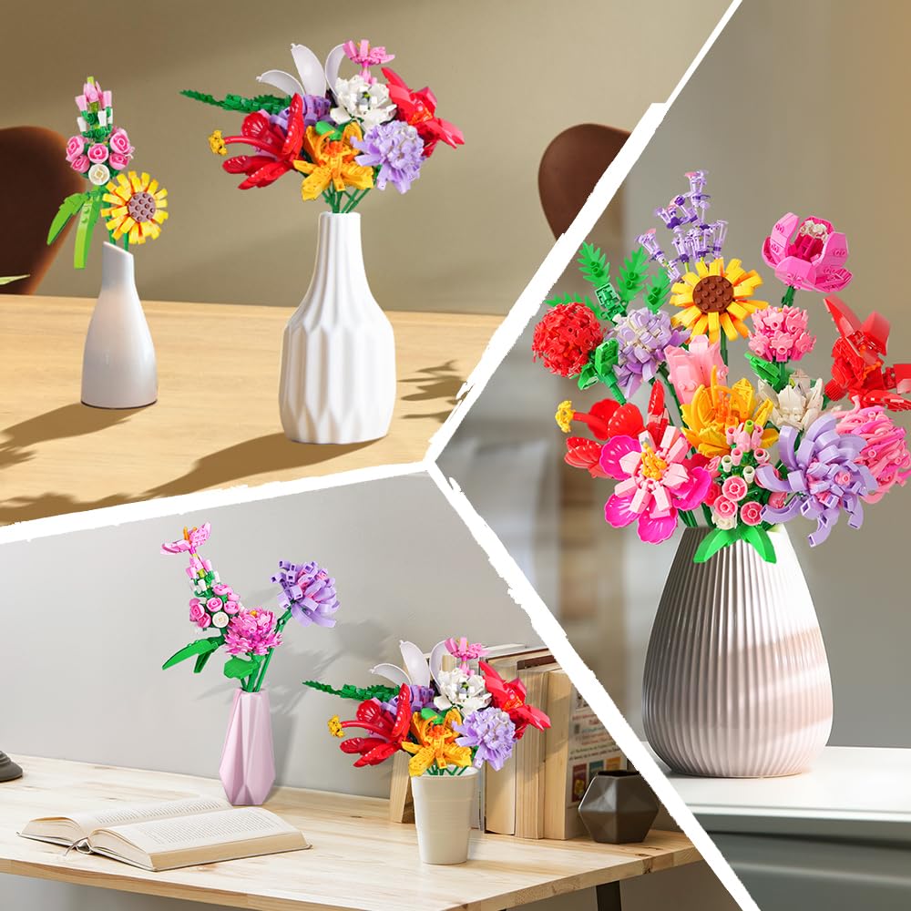 Foto 7 pulgar | Set De Construcción Hogokids Con Ramo De Flores Con 1413 Piezas Para Más De 8 Años - Venta Internacional.