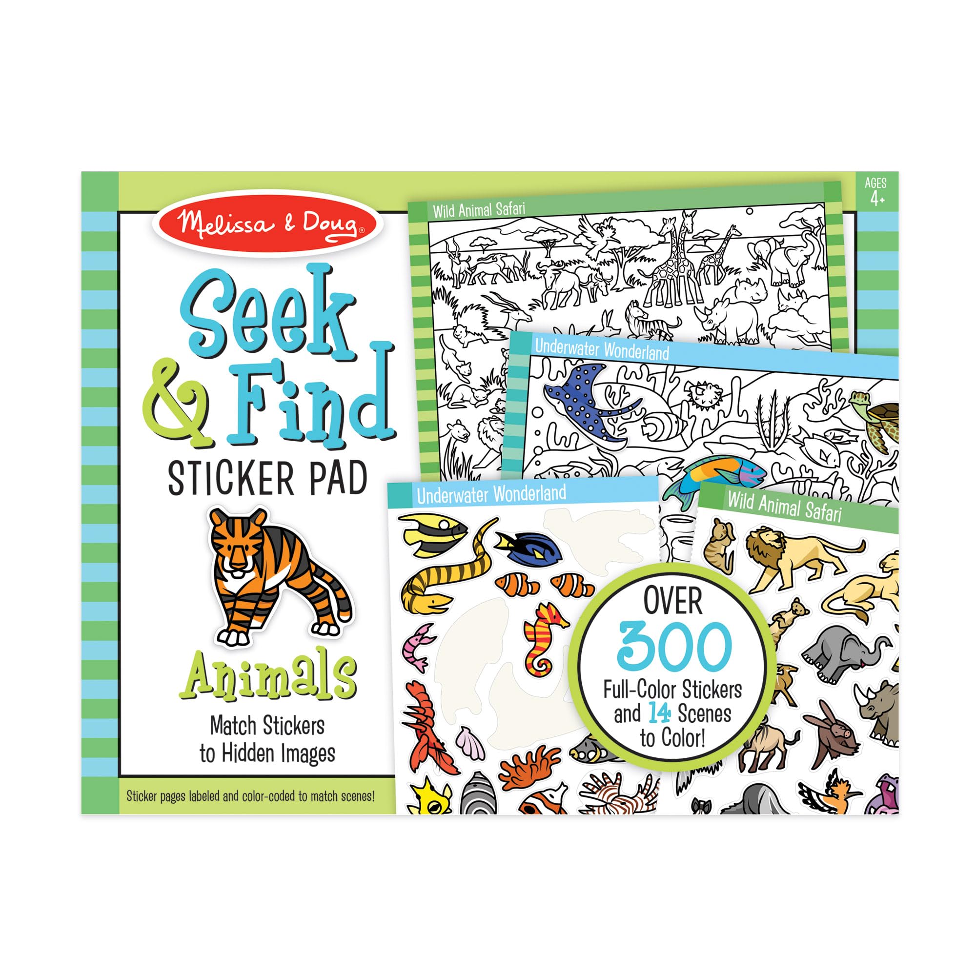 Bloc Adhesivo Melissa & Doug Busca Y Encuentra Animales +4 Años - Venta Internacional.