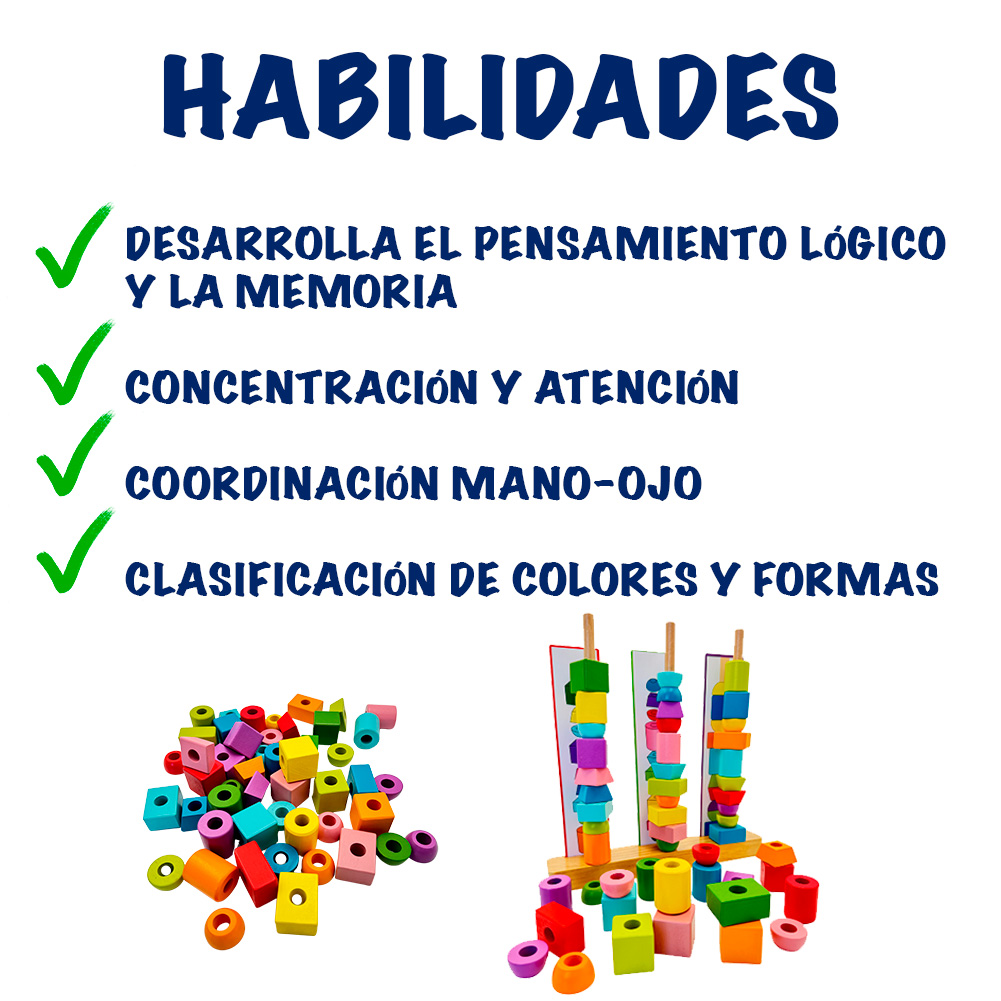 Foto 5 pulgar | Juguete Didáctico Montessori Para Niños Bloques Para Apilar Mágicamente