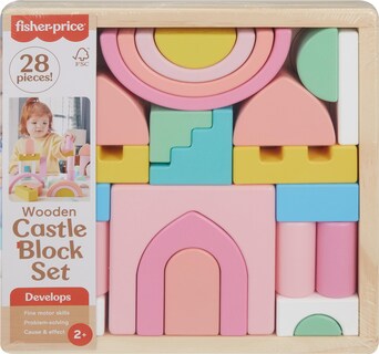 Foto 1 | Juego De Bloques Toy Castle Wood De Fisher-price, 28 Piezas Para Niños De 2 Años O Más - Venta Internacional.