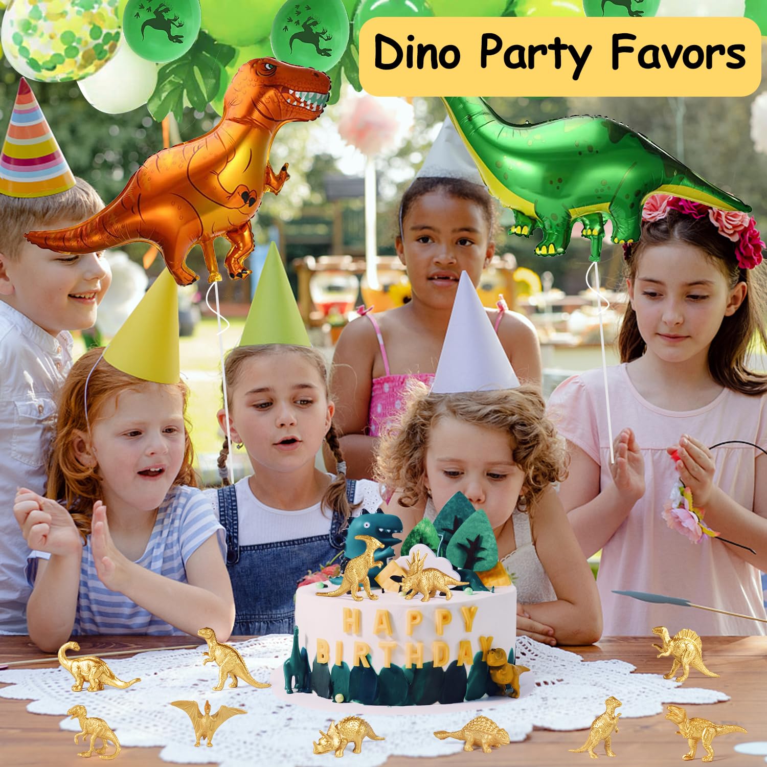 Foto 3 pulgar | Minifiguras De Dinosaurios Augtoy De Plástico Dorado, 48 Unidades Para Niños De 2 Años - Venta Internacional.
