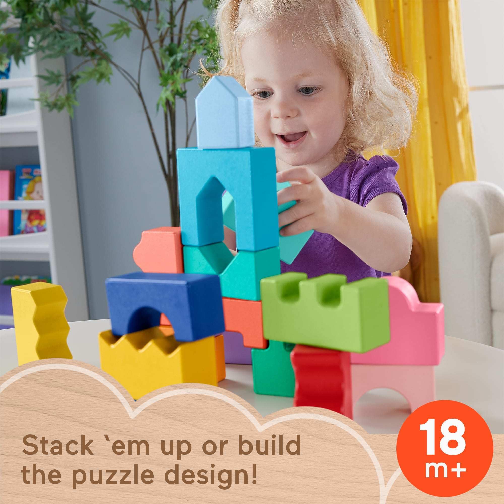 Foto 3 pulgar | Puzle Apilable De Juguetes Fisher-price Wood, 20 Piezas, 18+m - Venta Internacional.