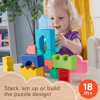 Foto 2 | Puzle Apilable De Juguetes Fisher-price Wood, 20 Piezas, 18+m - Venta Internacional.