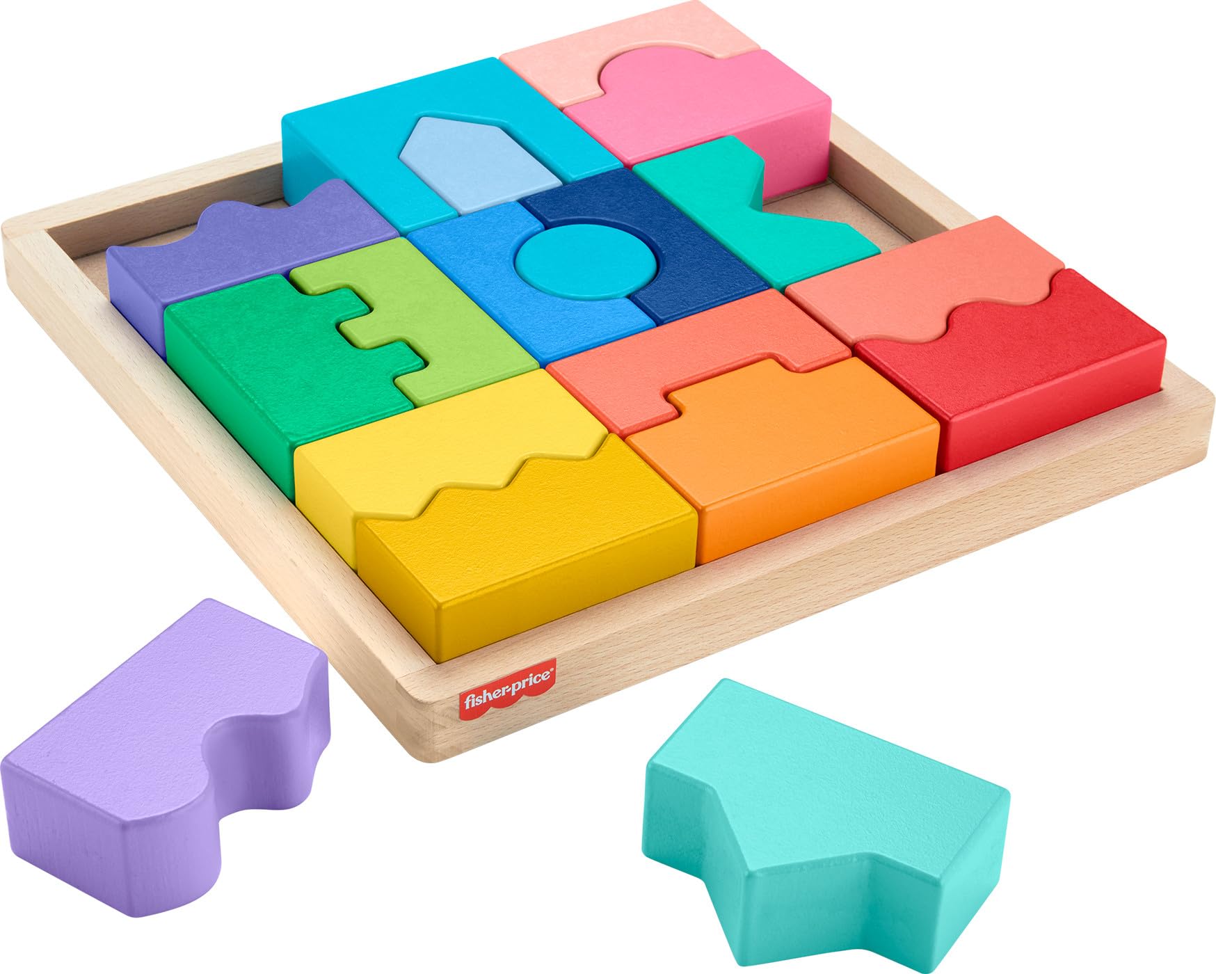 Foto 7 pulgar | Puzle Apilable De Juguetes Fisher-price Wood, 20 Piezas, 18+m - Venta Internacional.
