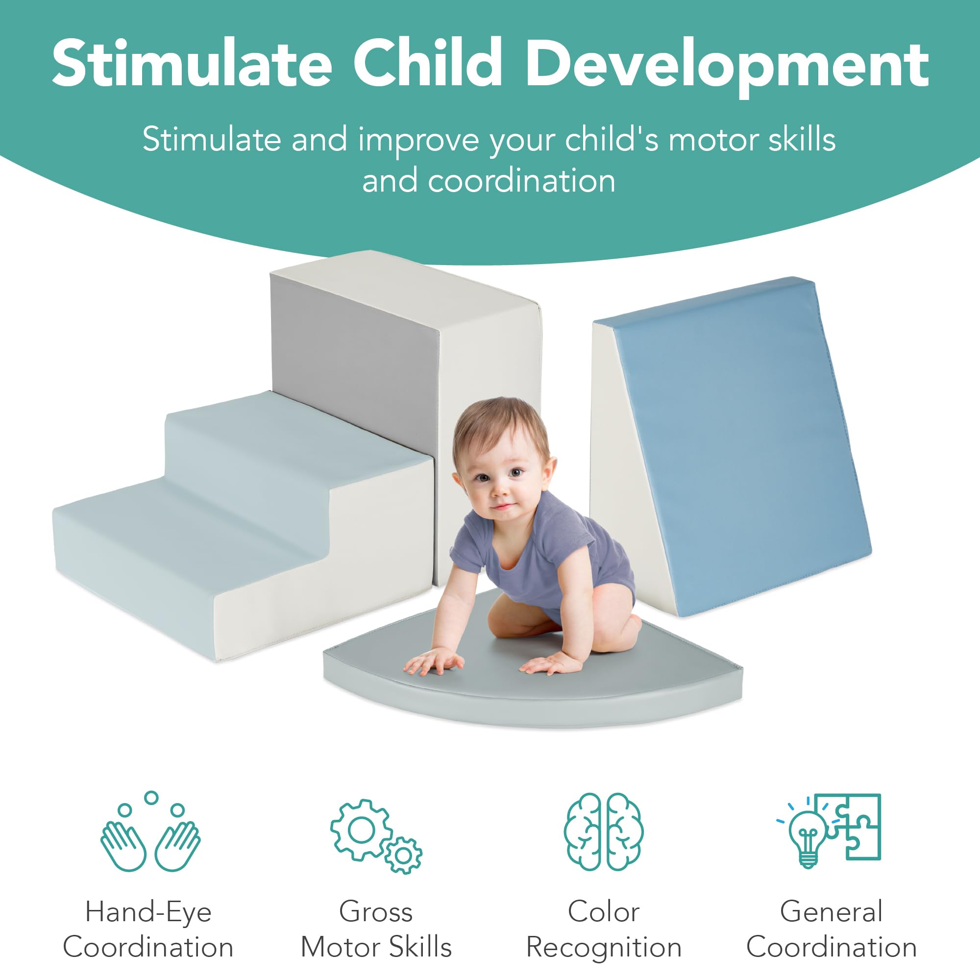 Foto 6 pulgar | Estructuras De Actividades Y Juegos Con Bloques De Espuma Blanda Para Niños Climb & Crawl - Venta Internacional.