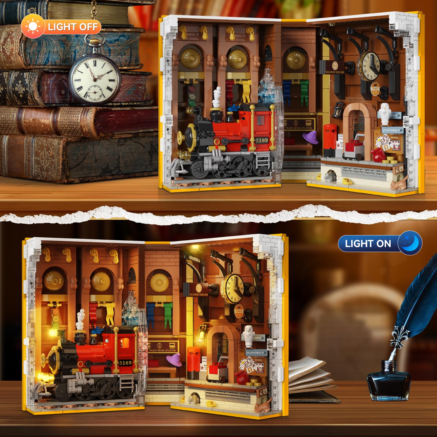 Foto 7 pulgar | Set De Construcción Hogokids Magic Train Station Book Nook Con Luz - Venta Internacional.