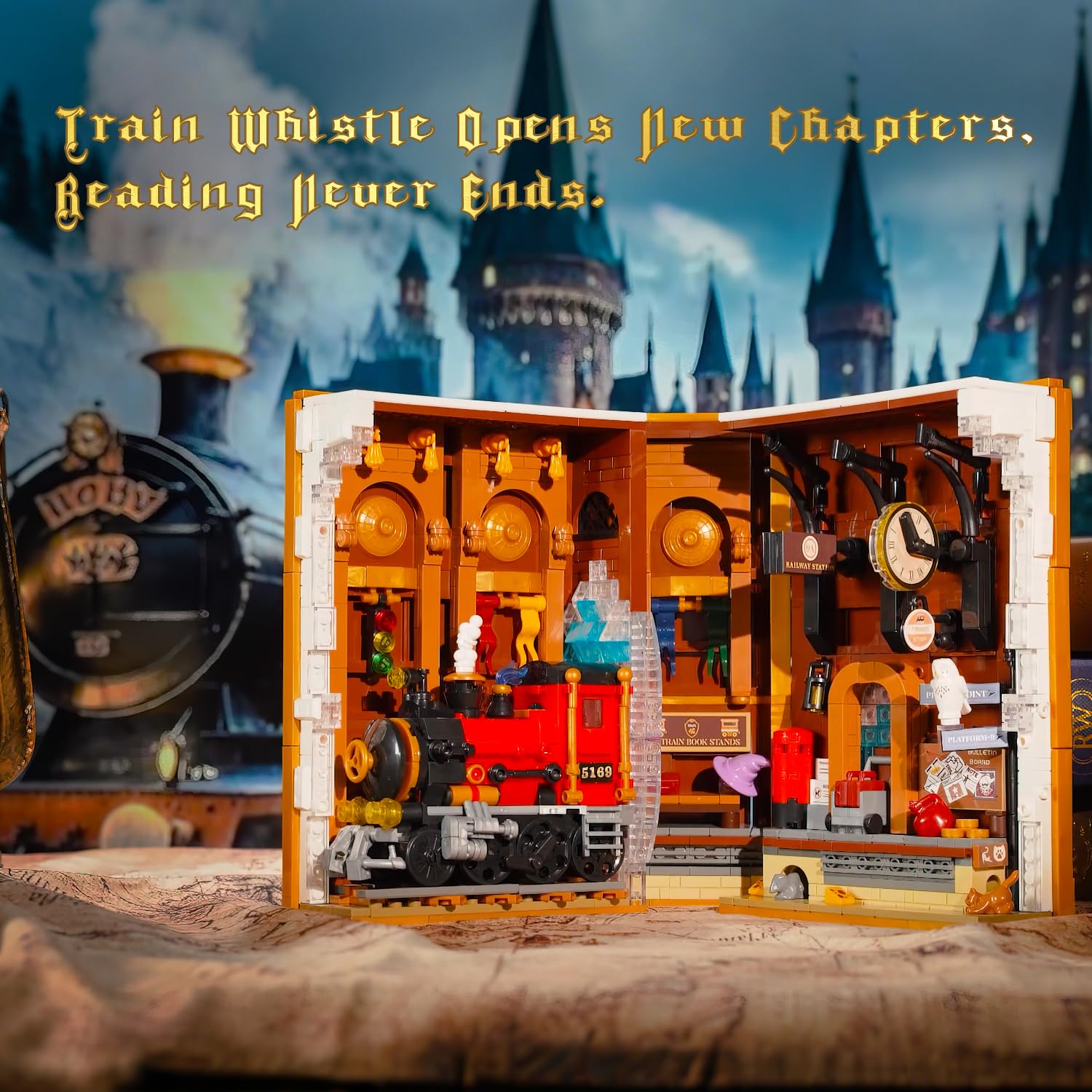 Foto 7 | Set De Construcción Hogokids Magic Train Station Book Nook Con Luz - Venta Internacional.