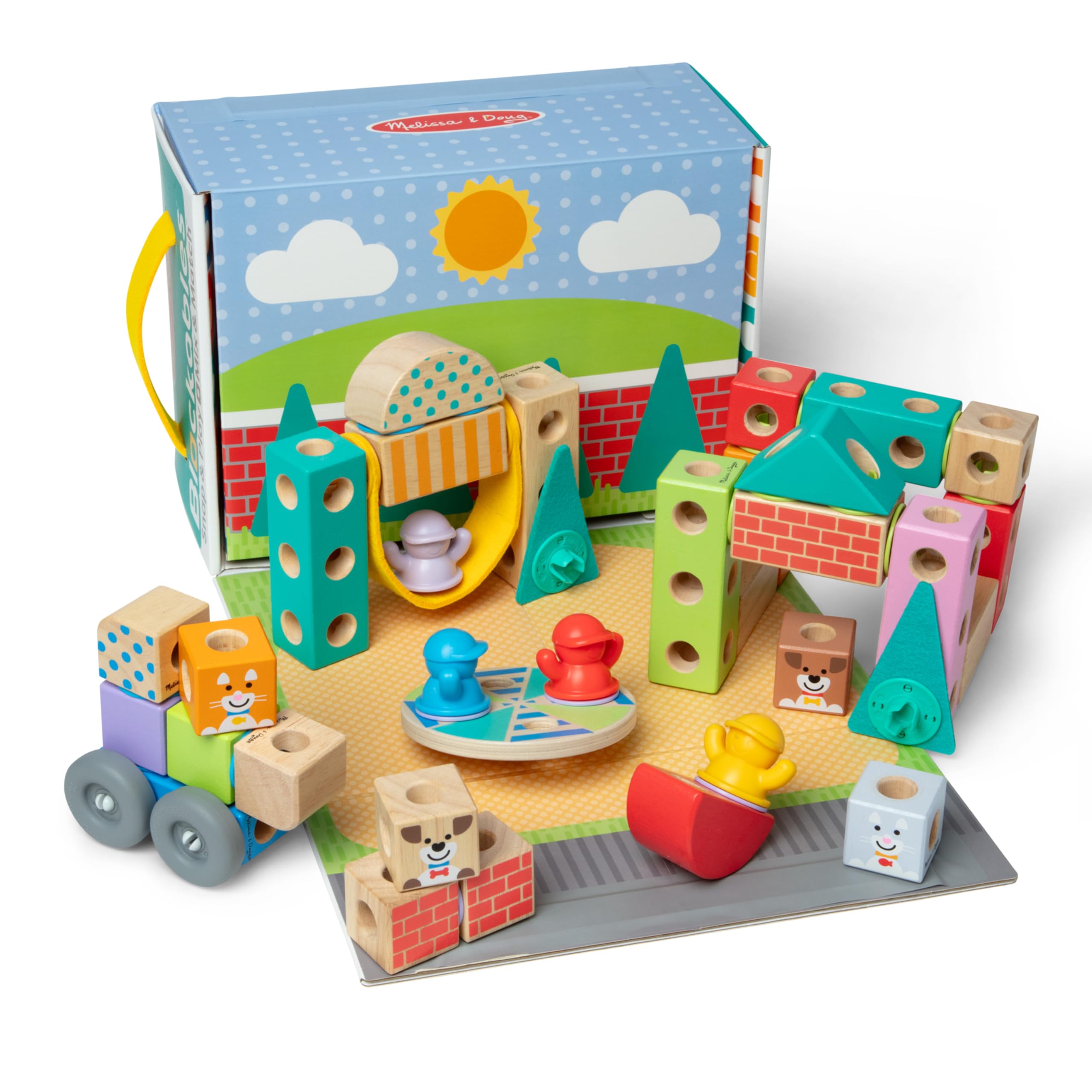 Bloques De Construcción Toy Melissa & Doug Blockables™ Town, 73 Unidades - Venta Internacional.