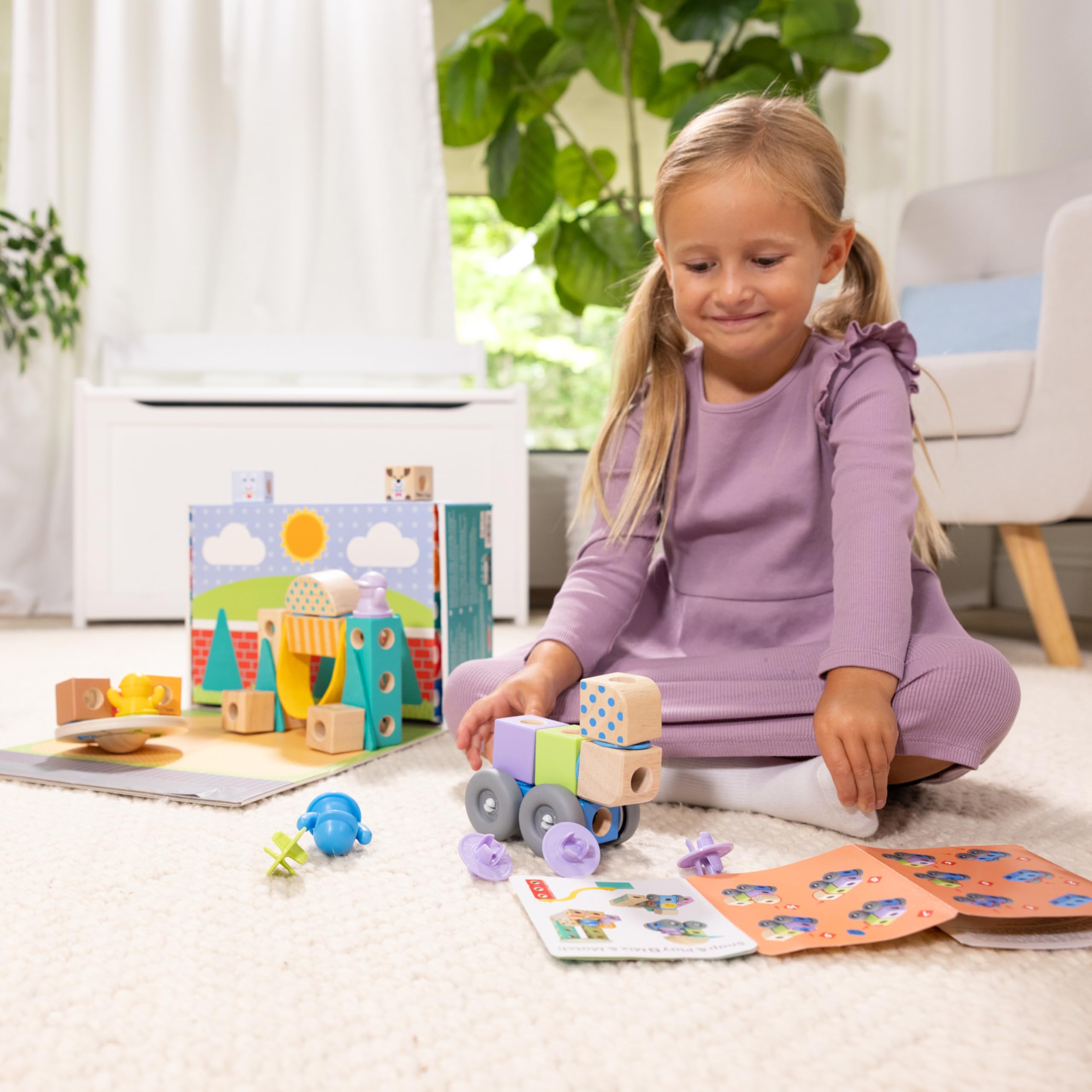 Foto 2 | Bloques De Construcción Toy Melissa & Doug Blockables™ Town, 73 Unidades - Venta Internacional.