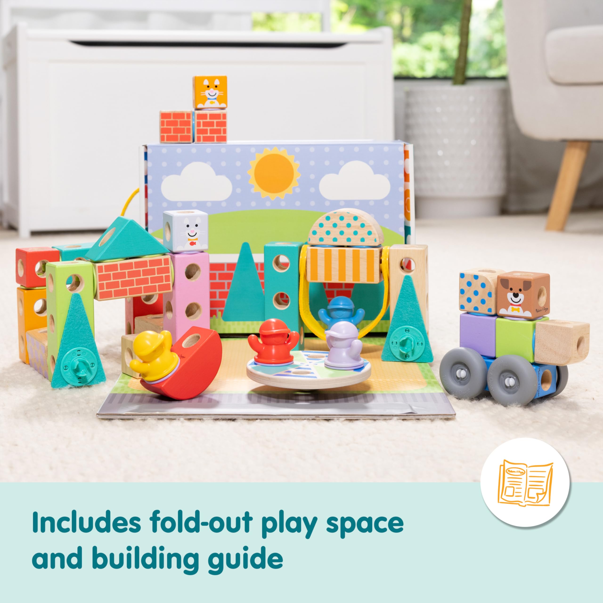 Foto 3 | Bloques De Construcción Toy Melissa & Doug Blockables™ Town, 73 Unidades - Venta Internacional.