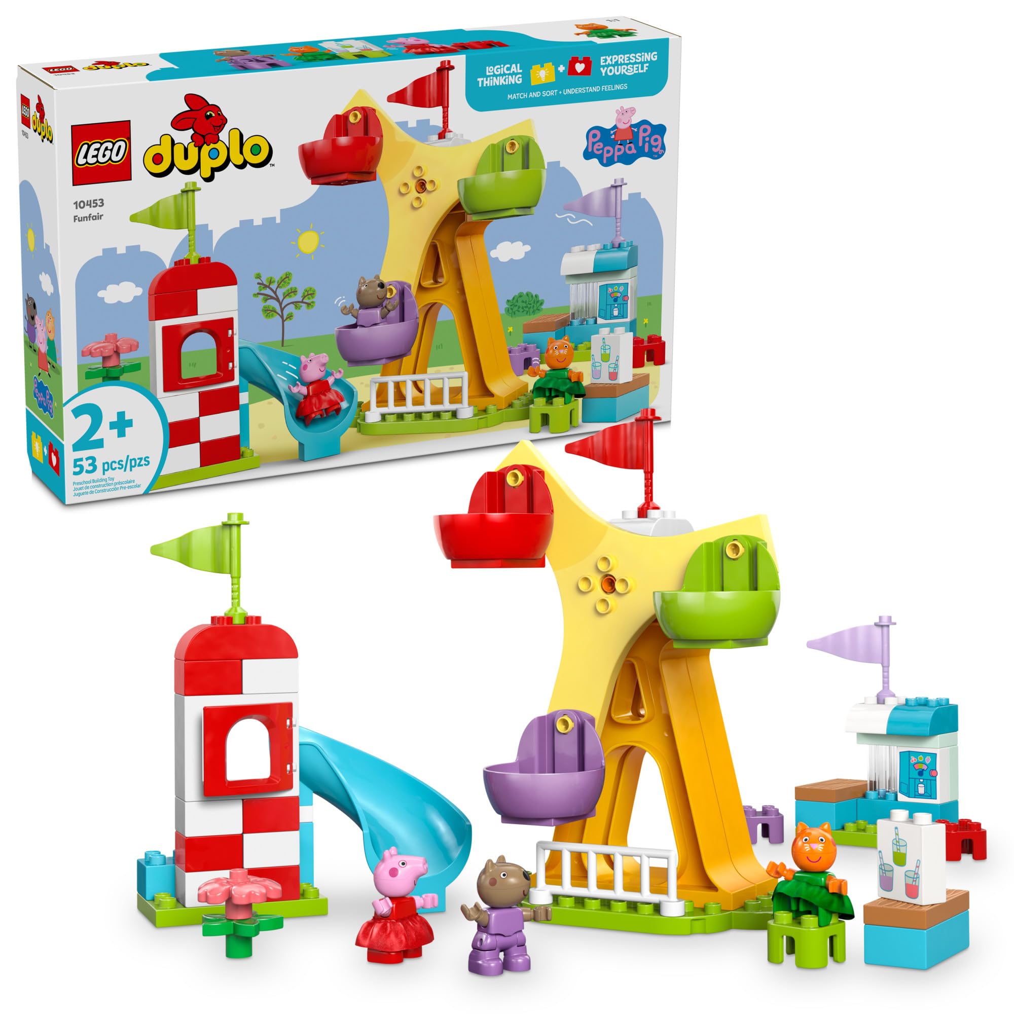 Parque De Atracciones Lego Duplo De Peppa Pig De Juguete Con 3 Figuras De Más De 2 Años - Venta Internacional.