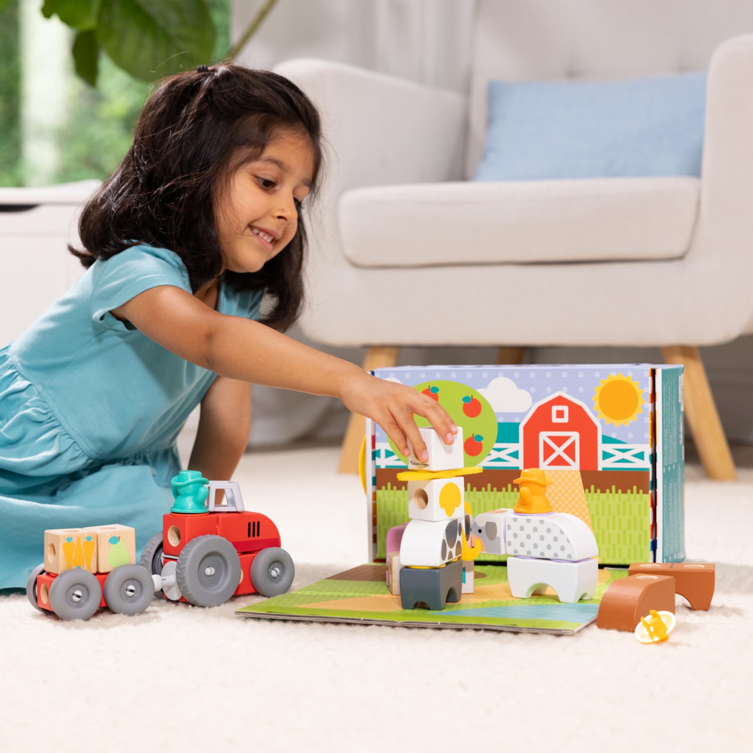Juego De Bloques De Construcción Melissa & Doug Blockables™ Farm, Paquete De 2 - Venta Internacional.