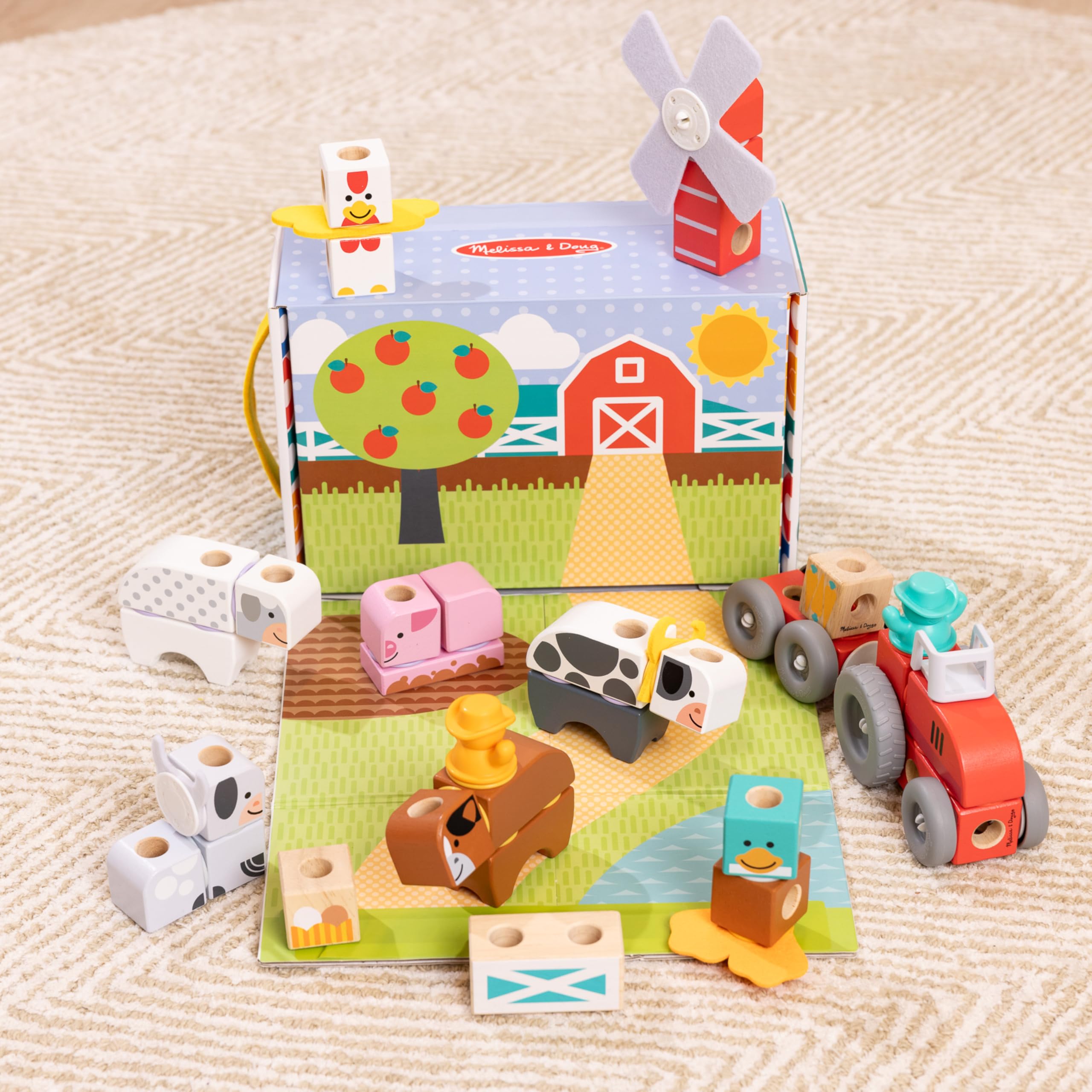 Foto 8 pulgar | Juego De Bloques De Construcción Melissa & Doug Blockables™ Farm, Paquete De 2 - Venta Internacional.