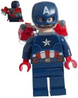 Foto 3 | Minifigura Lego Superheroes Del Capitán América Con Jetpack Y Acc - Venta Internacional.