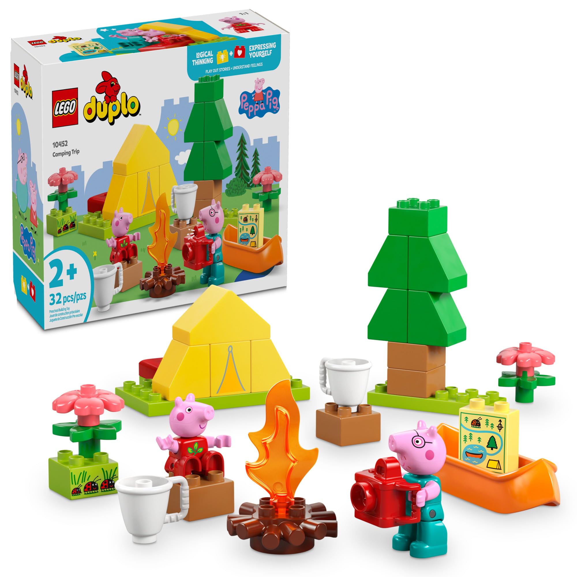 Viaje De Campamento De Peppa Pig De Juguete Lego Duplo Con Juguete Sensorial De Más De 2 Años - Venta Internacional.