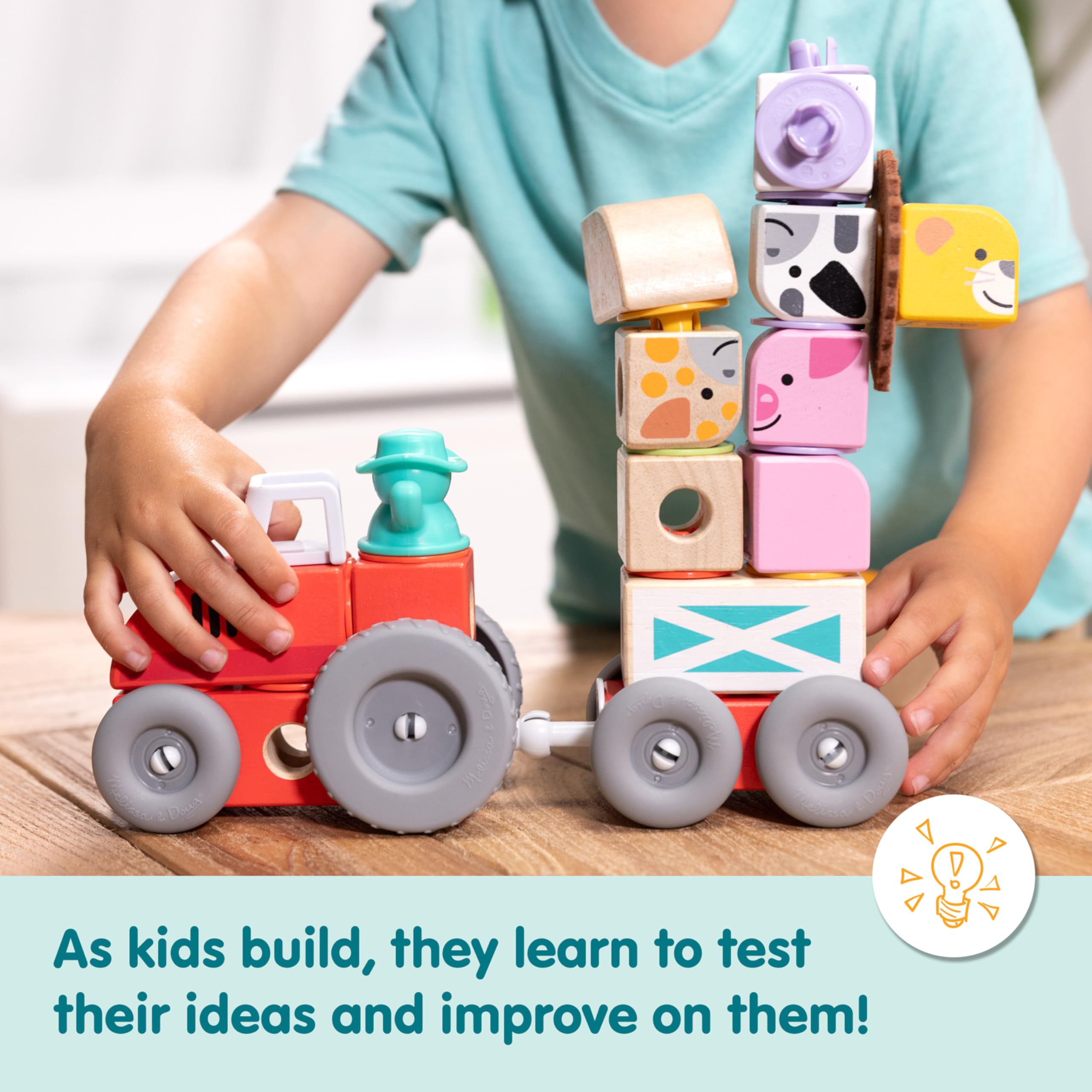 Foto 4 | Bloques De Construcción Toy Melissa & Doug Blockables™ Farm, 56 Unidades - Venta Internacional.