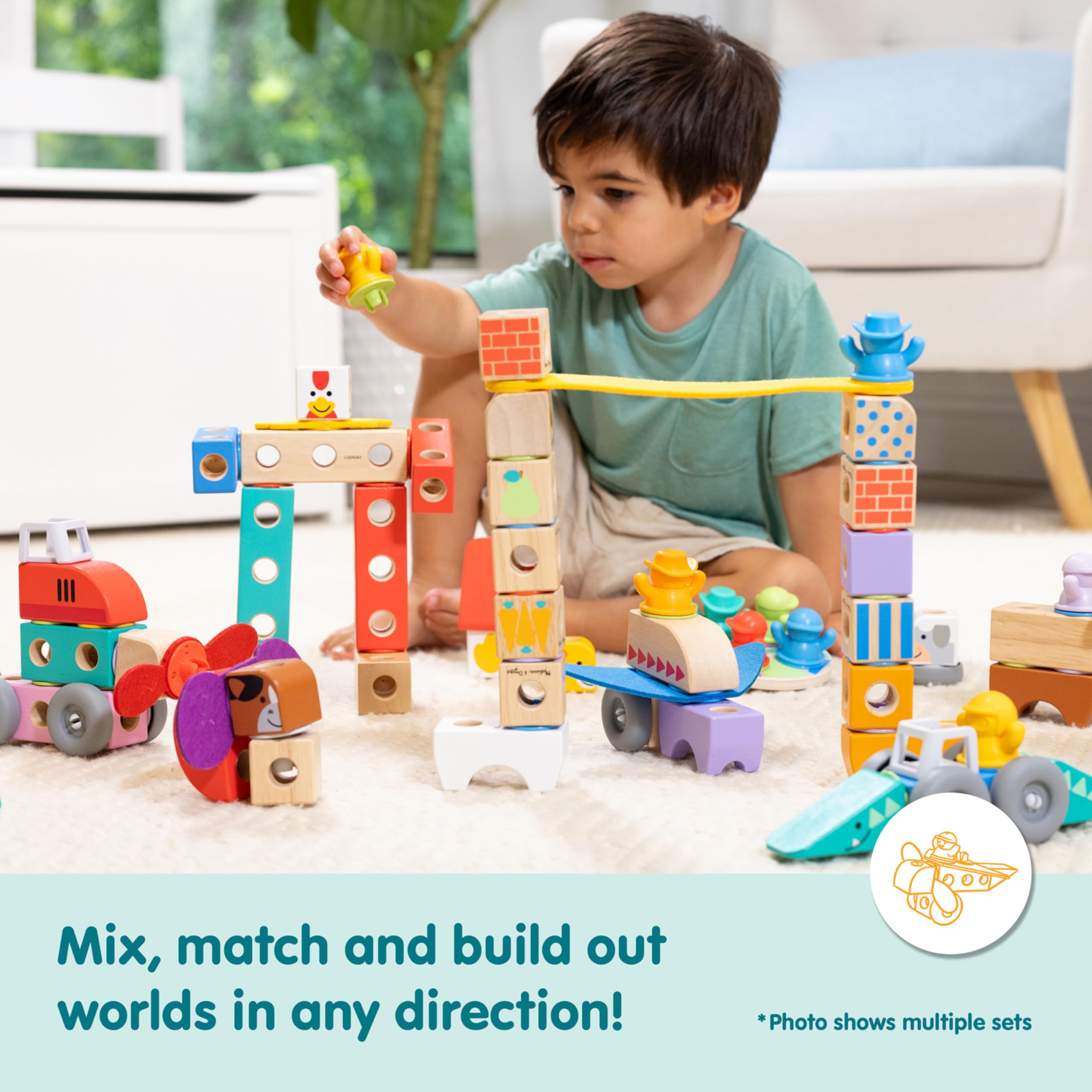Foto 7 | Bloques De Construcción Toy Melissa & Doug Blockables™ Farm, 56 Unidades - Venta Internacional.