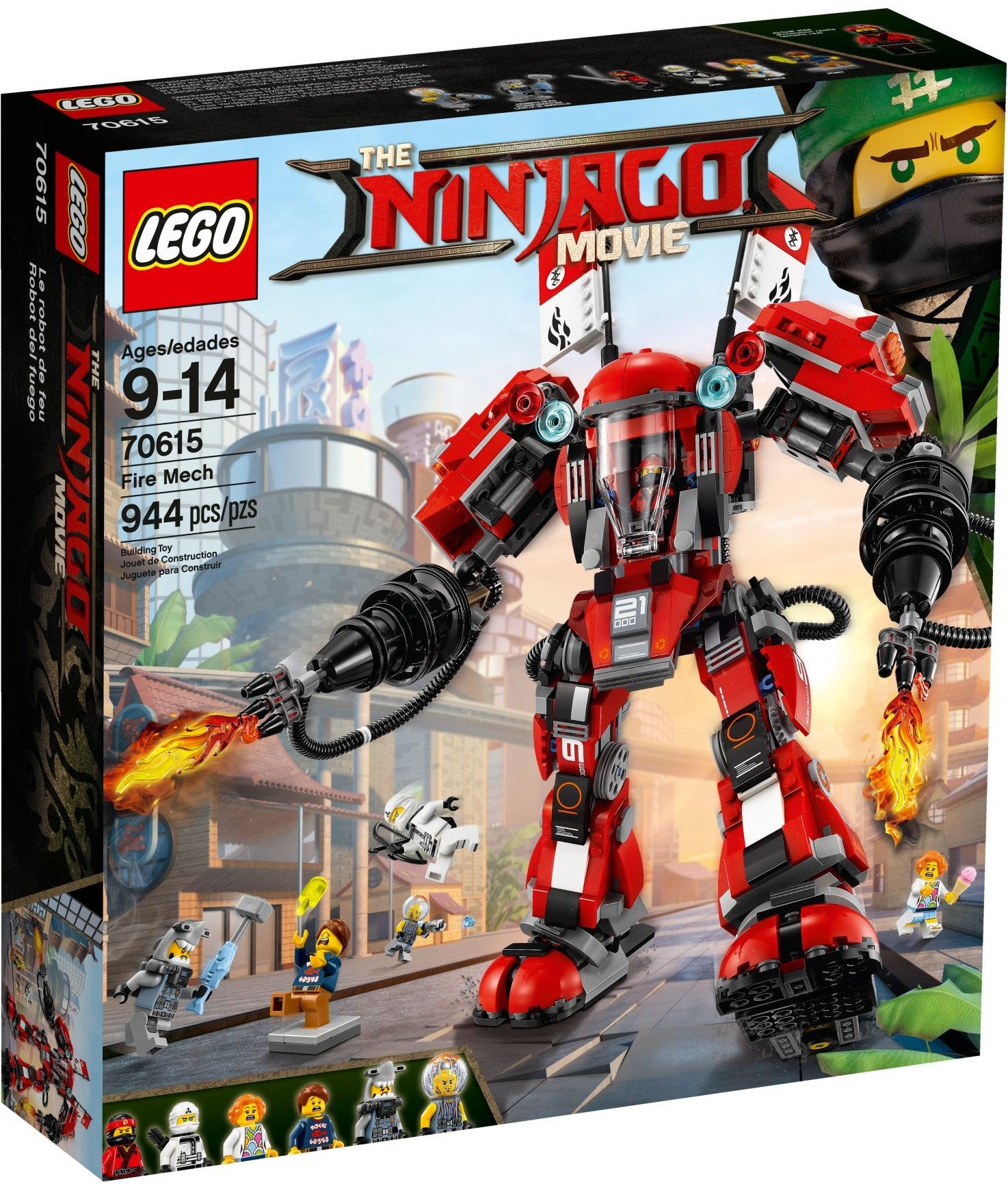 Juguete Lego Ninjago Fire Mech Con 6 Minifiguras De 9 A 14 Años - Venta Internacional.
