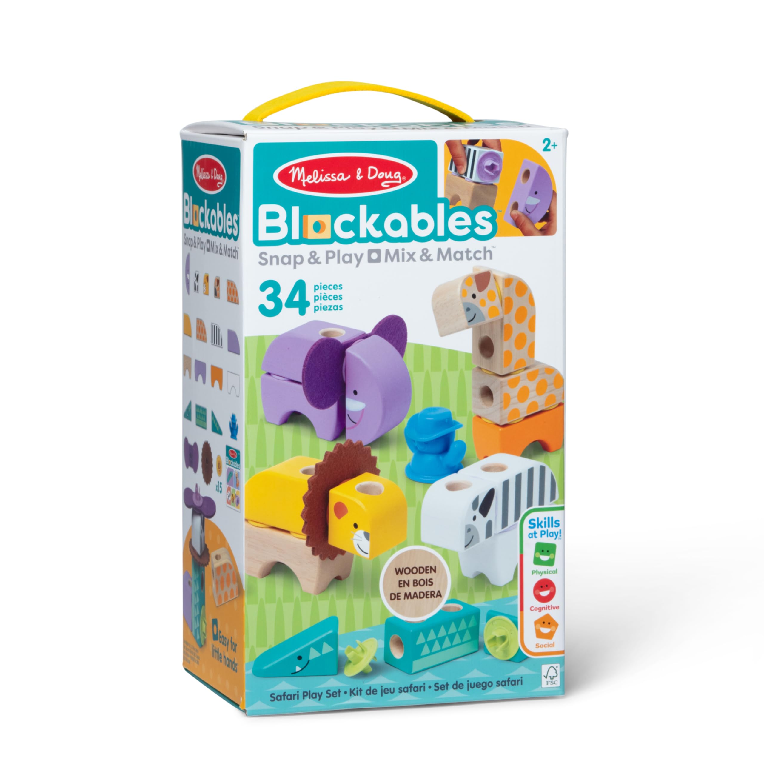 Foto 7 pulgar | Bloques De Construcción De Juguetes Melissa & Doug Blockables™ Safari, 34 Unidades - Venta Internacional.