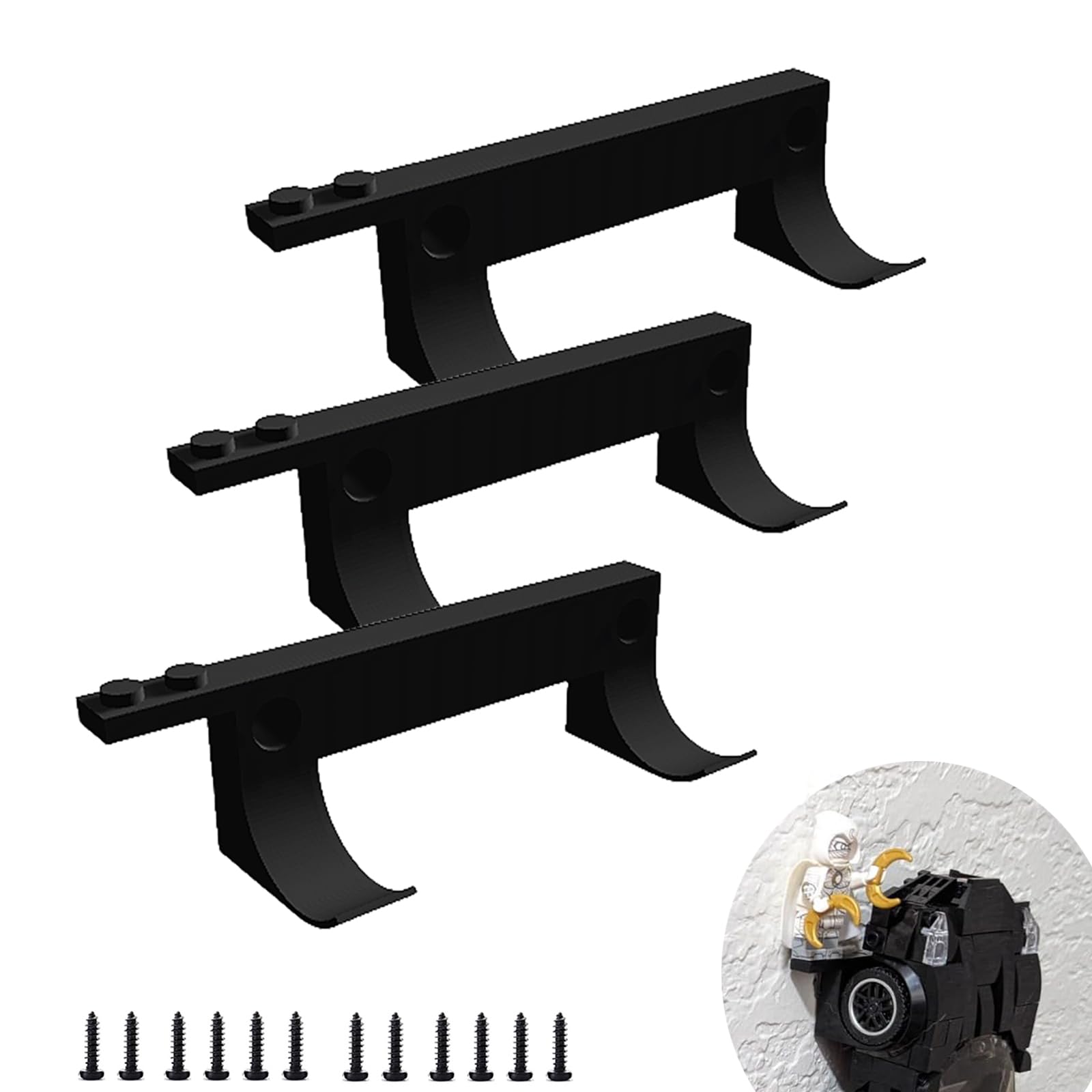 Foto 2 pulgar | Soporte De Pared Para Lego Speed Champions Con Base Teyouyi Negra, 3 Unidades - Venta Internacional.