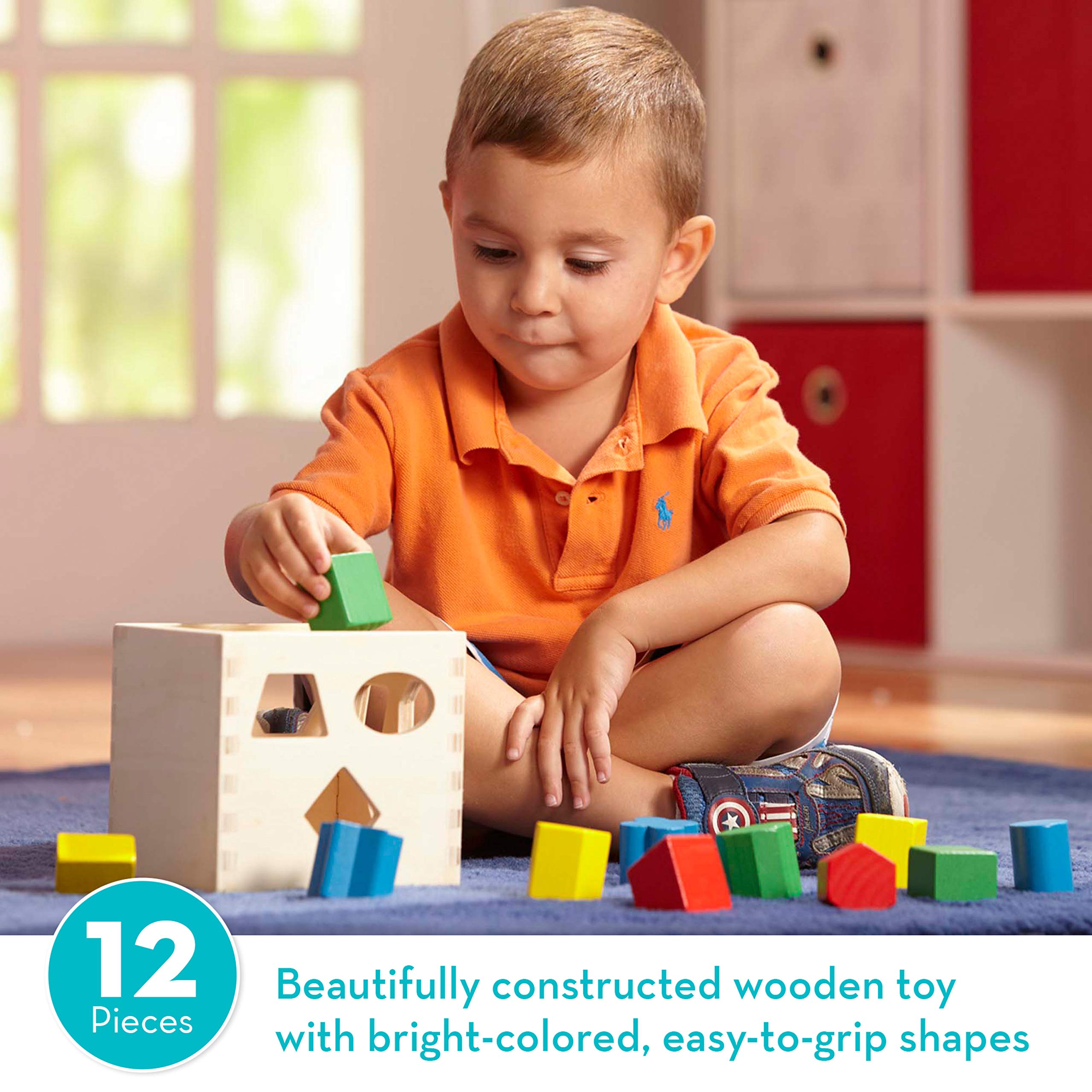 Foto 2 | Cubo Clasificador De Formas Melissa & Doug Classic Wooden Toy 2+ - Venta Internacional.
