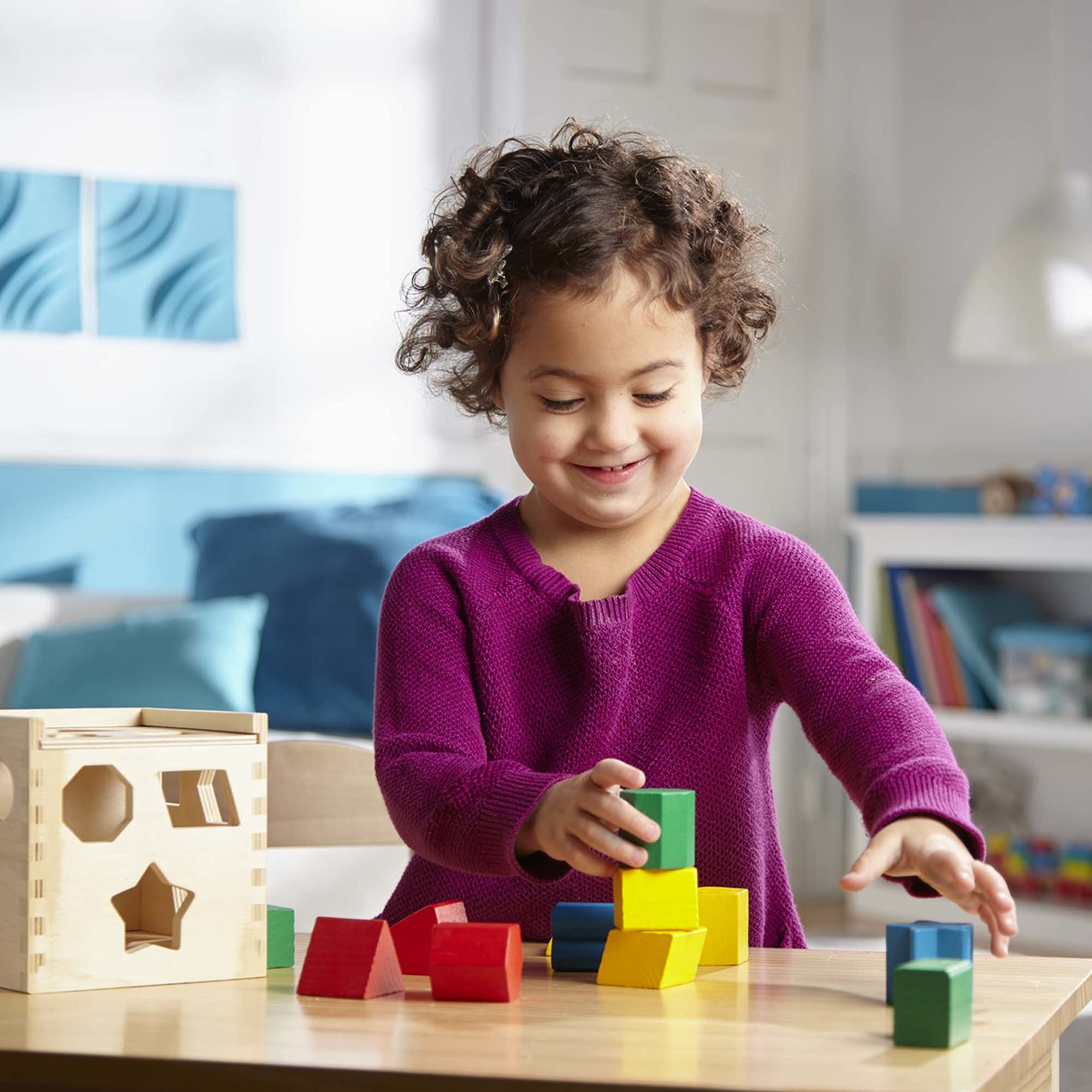 Foto 6 pulgar | Cubo Clasificador De Formas Melissa & Doug Classic Wooden Toy 2+ - Venta Internacional.